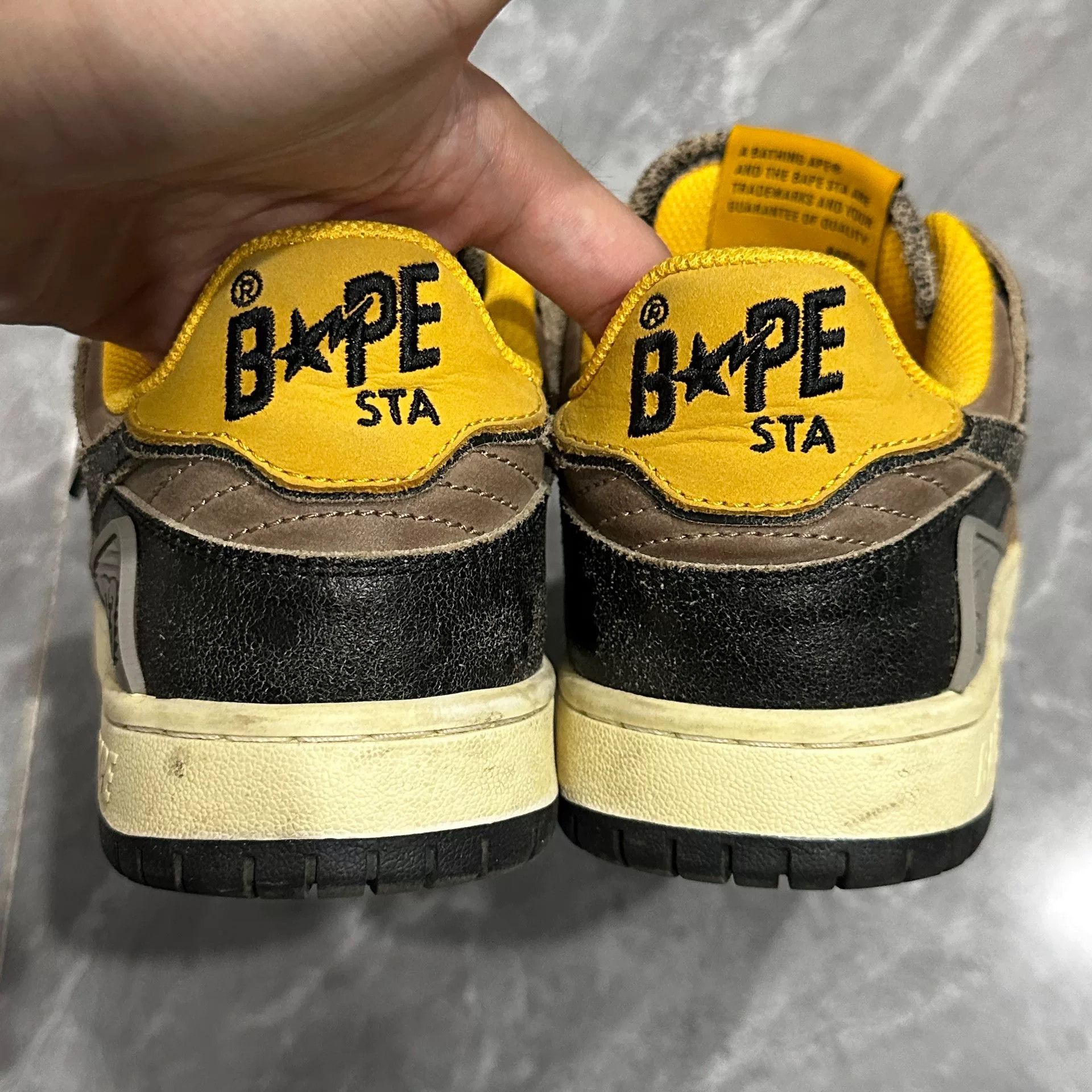 Bape BAPE STA SK8 Yellow Brown Skate Sneakers Size US 7 / EU 40 - 5 Thumbnail