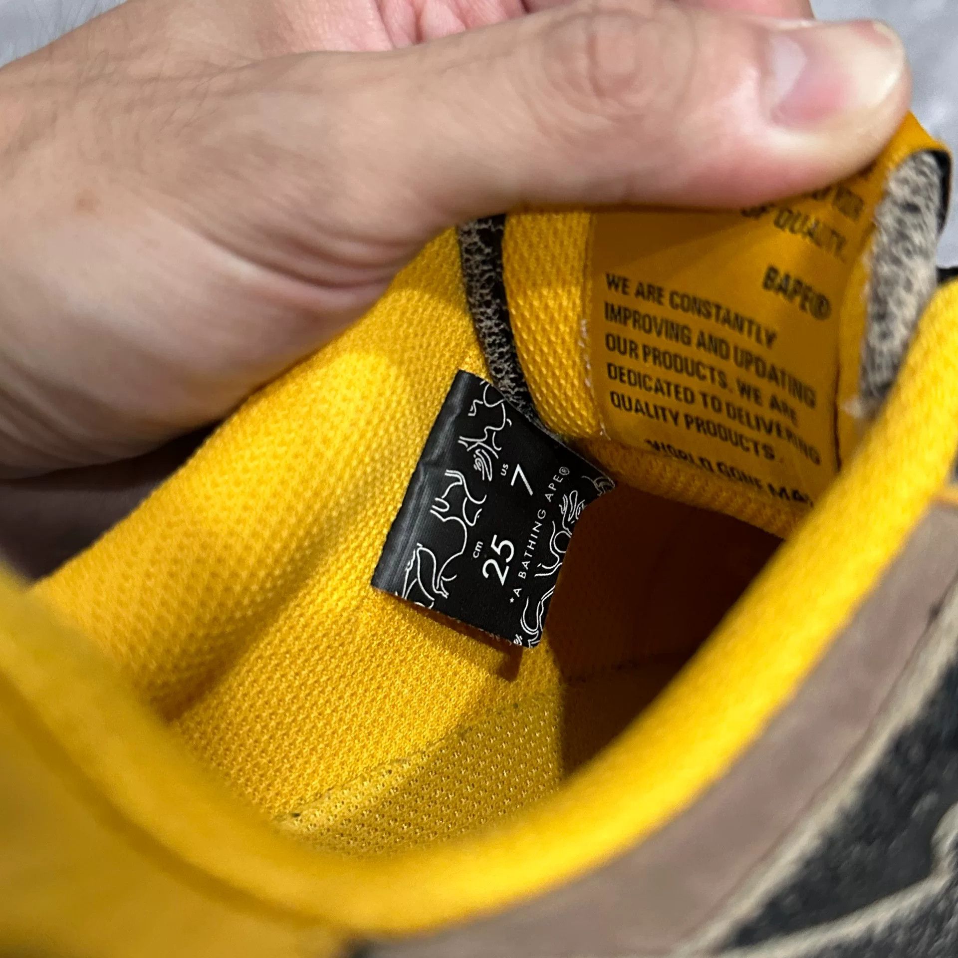 Bape BAPE STA SK8 Yellow Brown Skate Sneakers Size US 7 / EU 40 - 4 Thumbnail