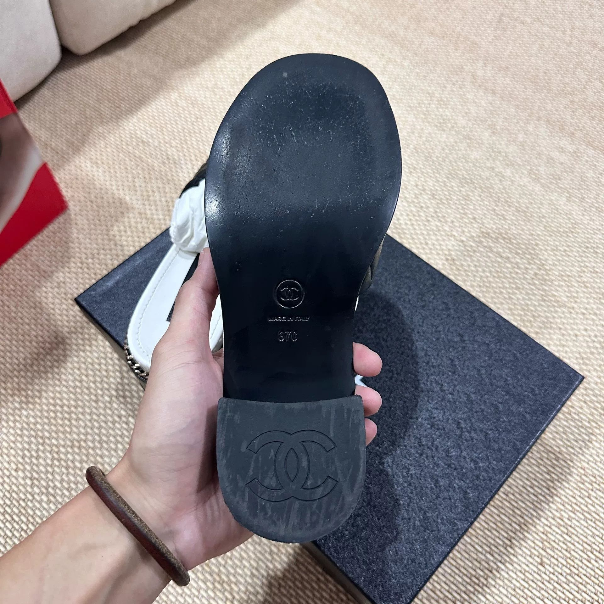 Chanel Chanel Chunky Heel Slide Sandals Size US 6 / IT 36 - 6 Thumbnail