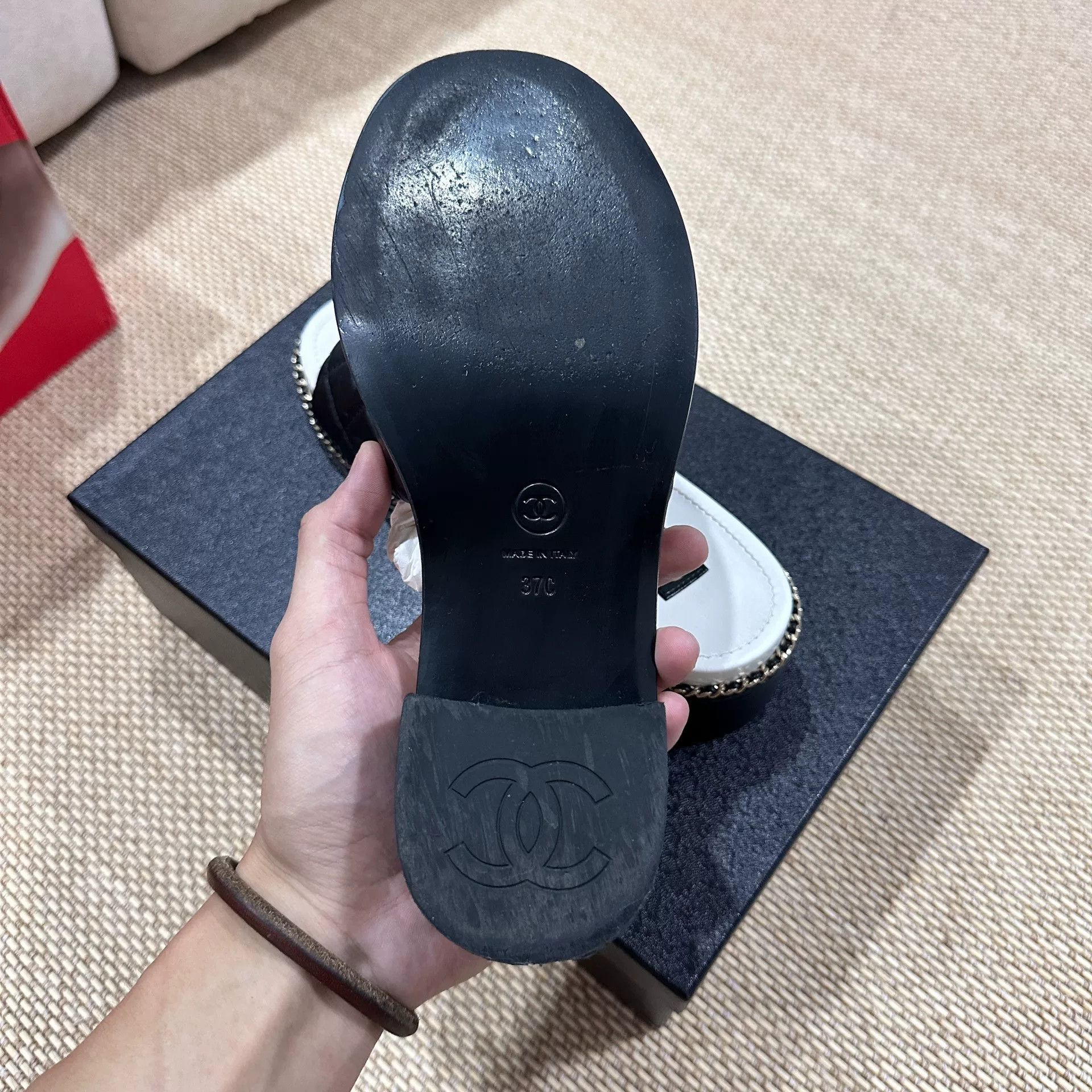 Chanel Chanel Chunky Heel Slide Sandals Size US 6 / IT 36 - 4 Thumbnail