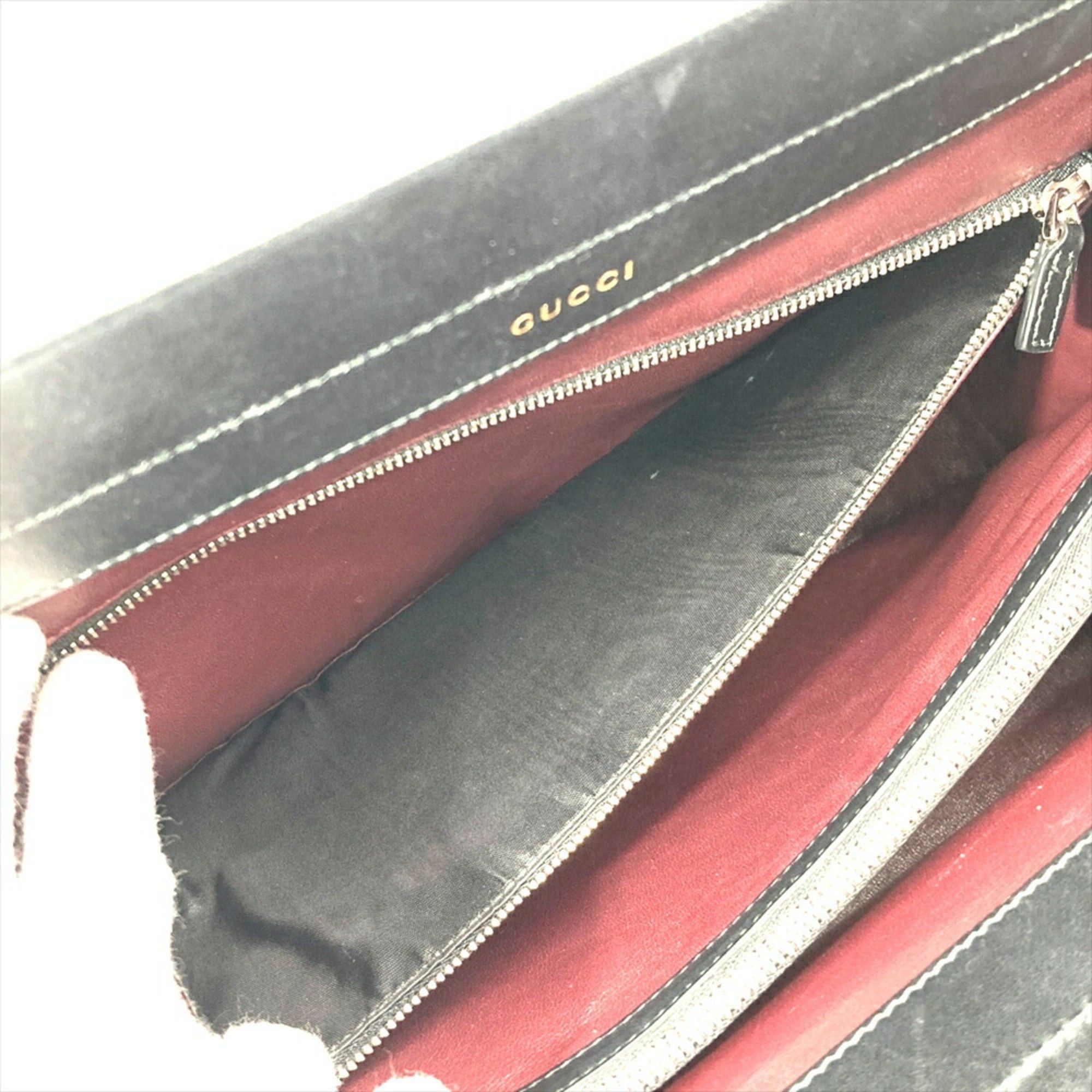 Gucci Gucci Zumi Medium Handbag Leather 564714 Black with Silver and Horsebit Pattern for Women Size ONE SIZE - 9 Thumbnail