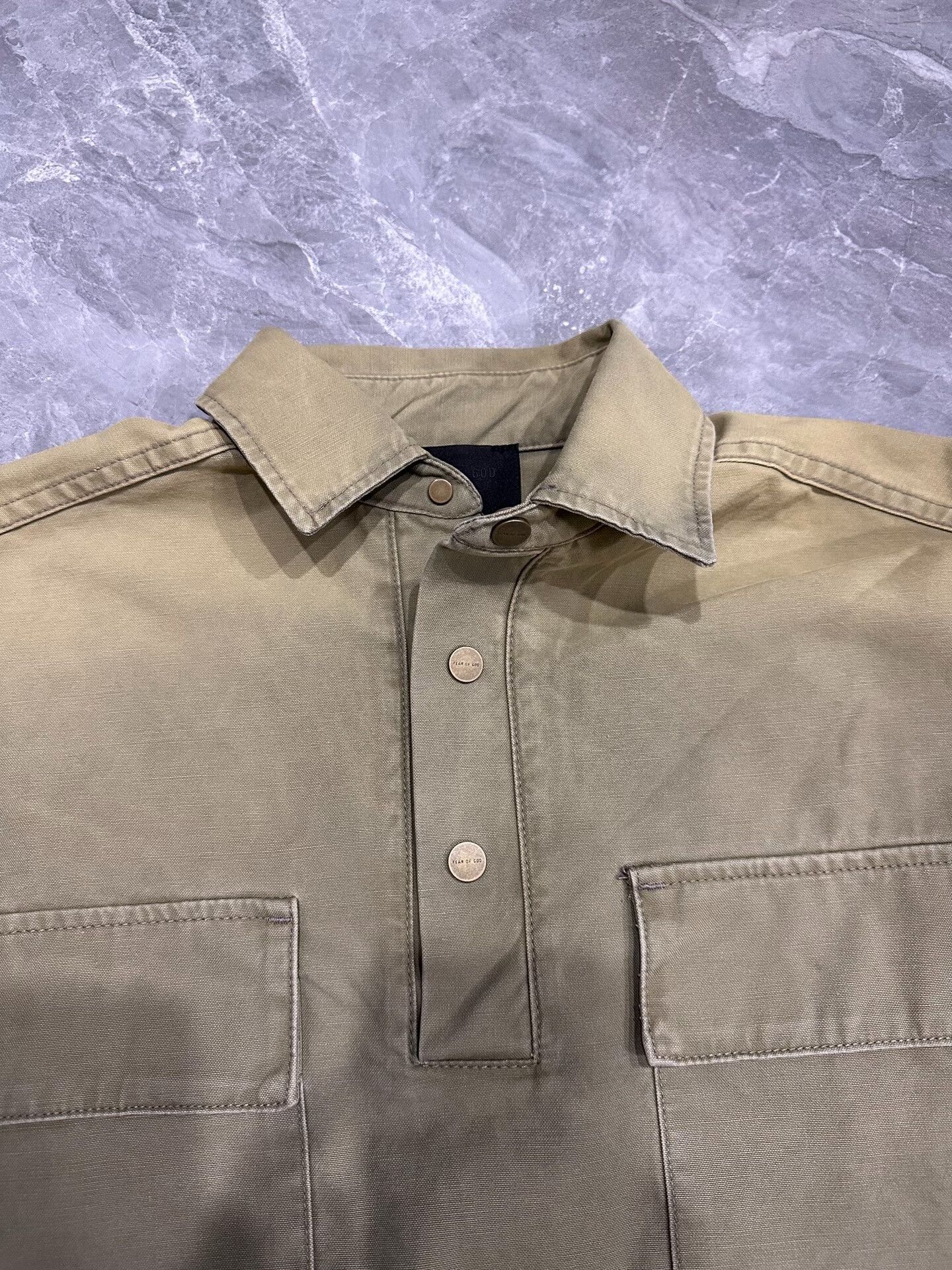 Fear of God Fear of God Olive Green Henley Shirt Size US XS / EU 42 / 0 - 3 Thumbnail