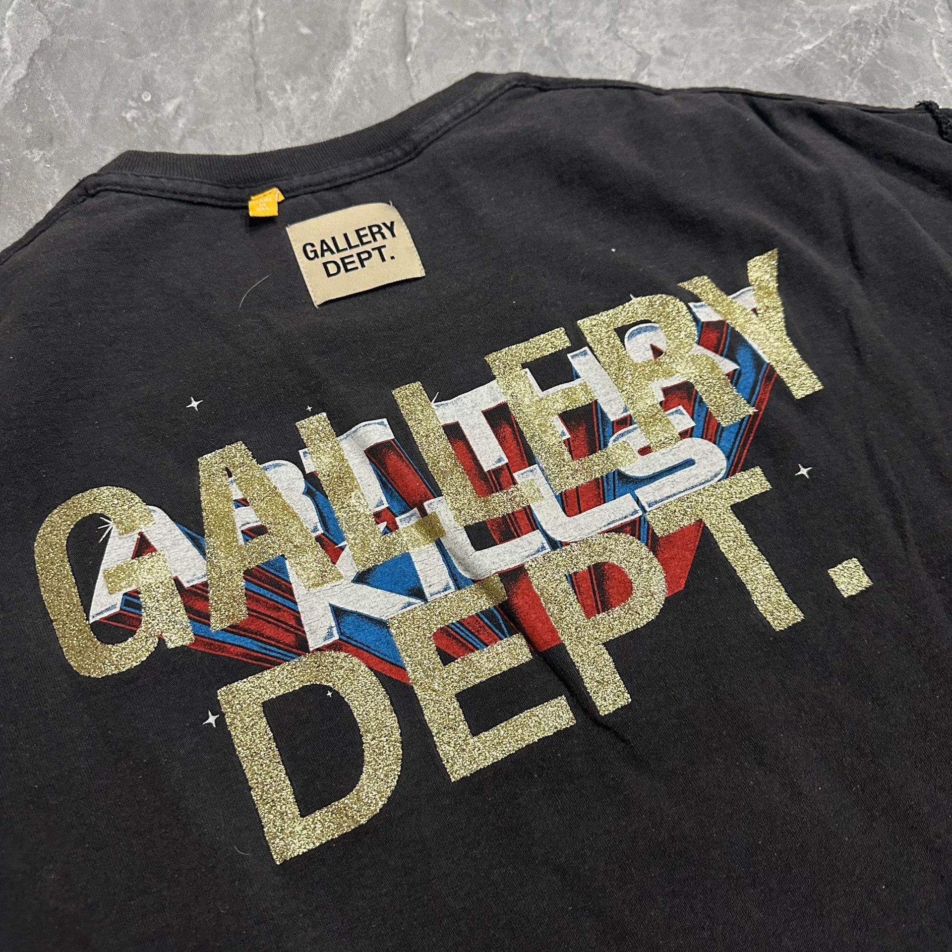 Gallery Dept. Gallery Dept Black Glitter Short Sleeve Shirt Size US L / EU 52-54 / 3 - 4 Thumbnail