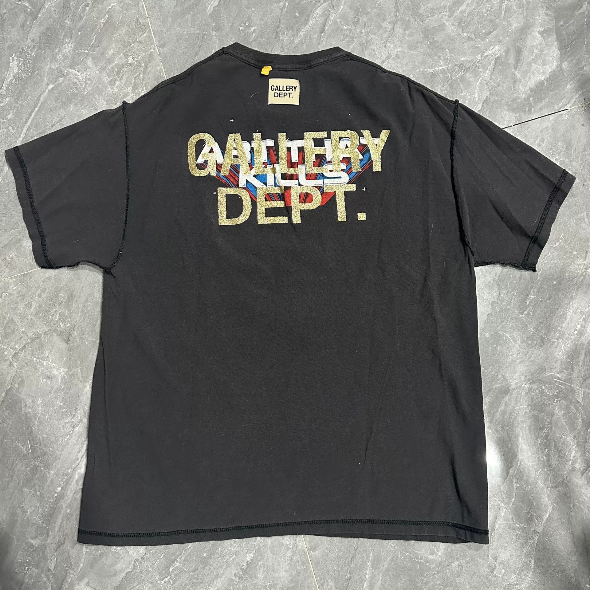 Gallery Dept. Gallery Dept Black Glitter Short Sleeve Shirt Size US L / EU 52-54 / 3 - 2 Thumbnail