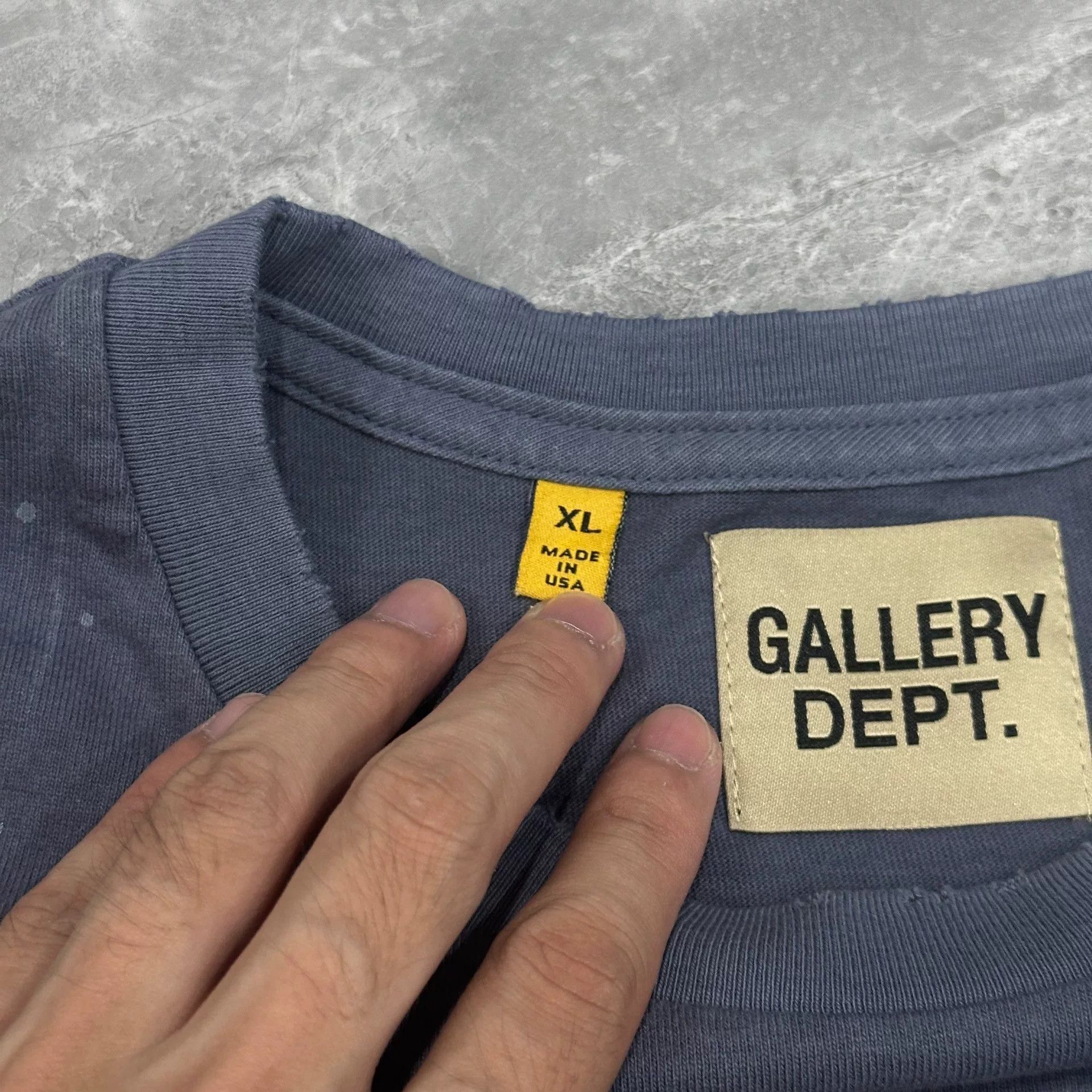Gallery Dept. Gallery Dept Blue Splatter Short Sleeve Tee Size US XL / EU 56 / 4 - 5 Thumbnail