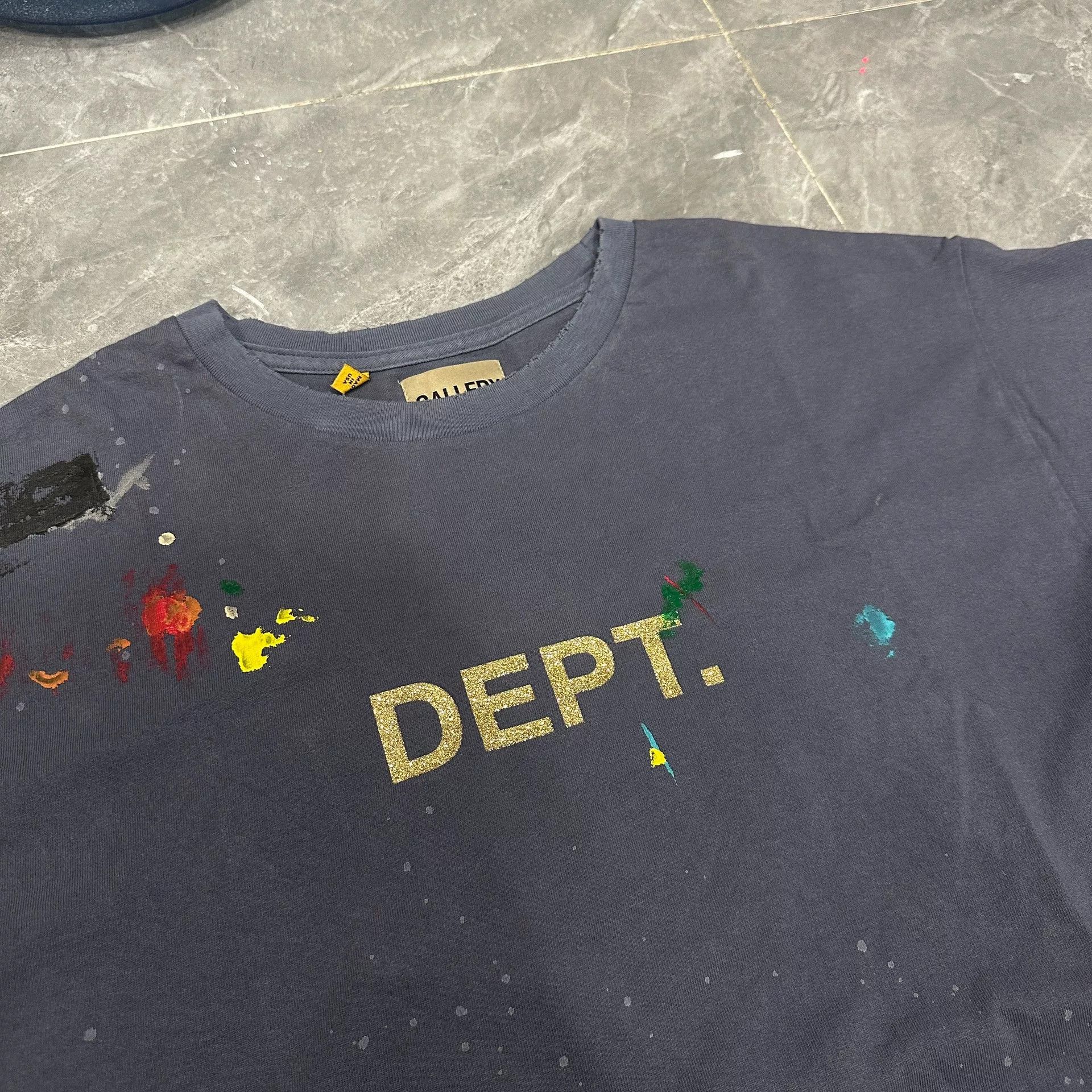 Gallery Dept. Gallery Dept Blue Splatter Short Sleeve Tee Size US XL / EU 56 / 4 - 3 Thumbnail