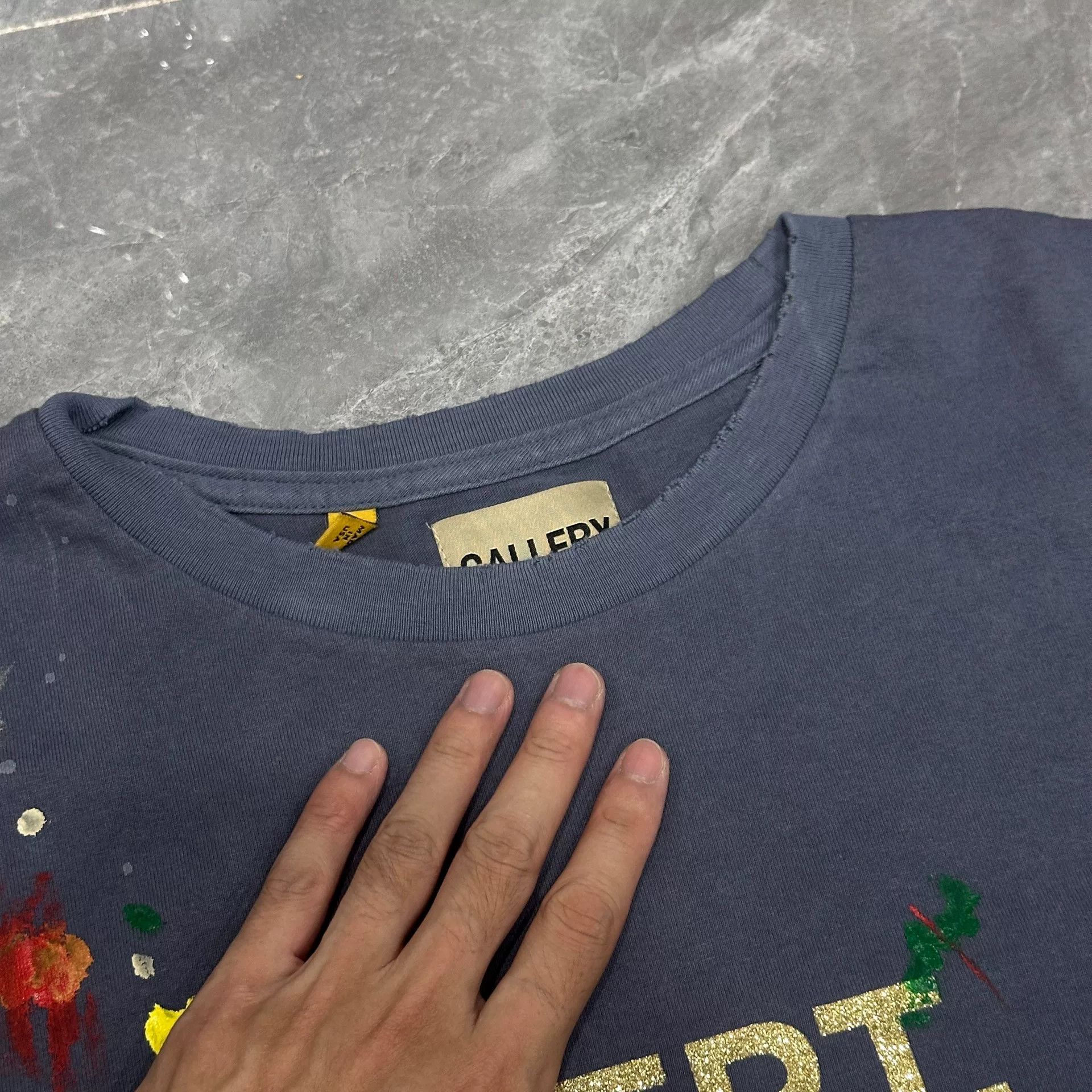 Gallery Dept. Gallery Dept Blue Splatter Short Sleeve Tee Size US XL / EU 56 / 4 - 6 Thumbnail