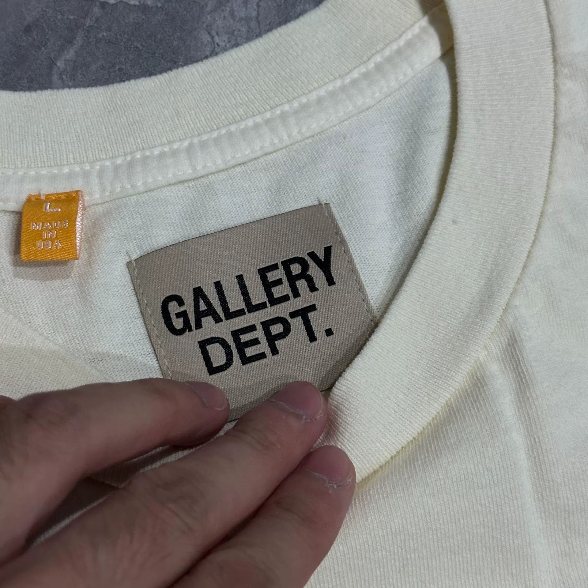 Gallery Dept. Gallery Dept Cream White Pocket Tee Size US L / EU 52-54 / 3 - 5 Thumbnail