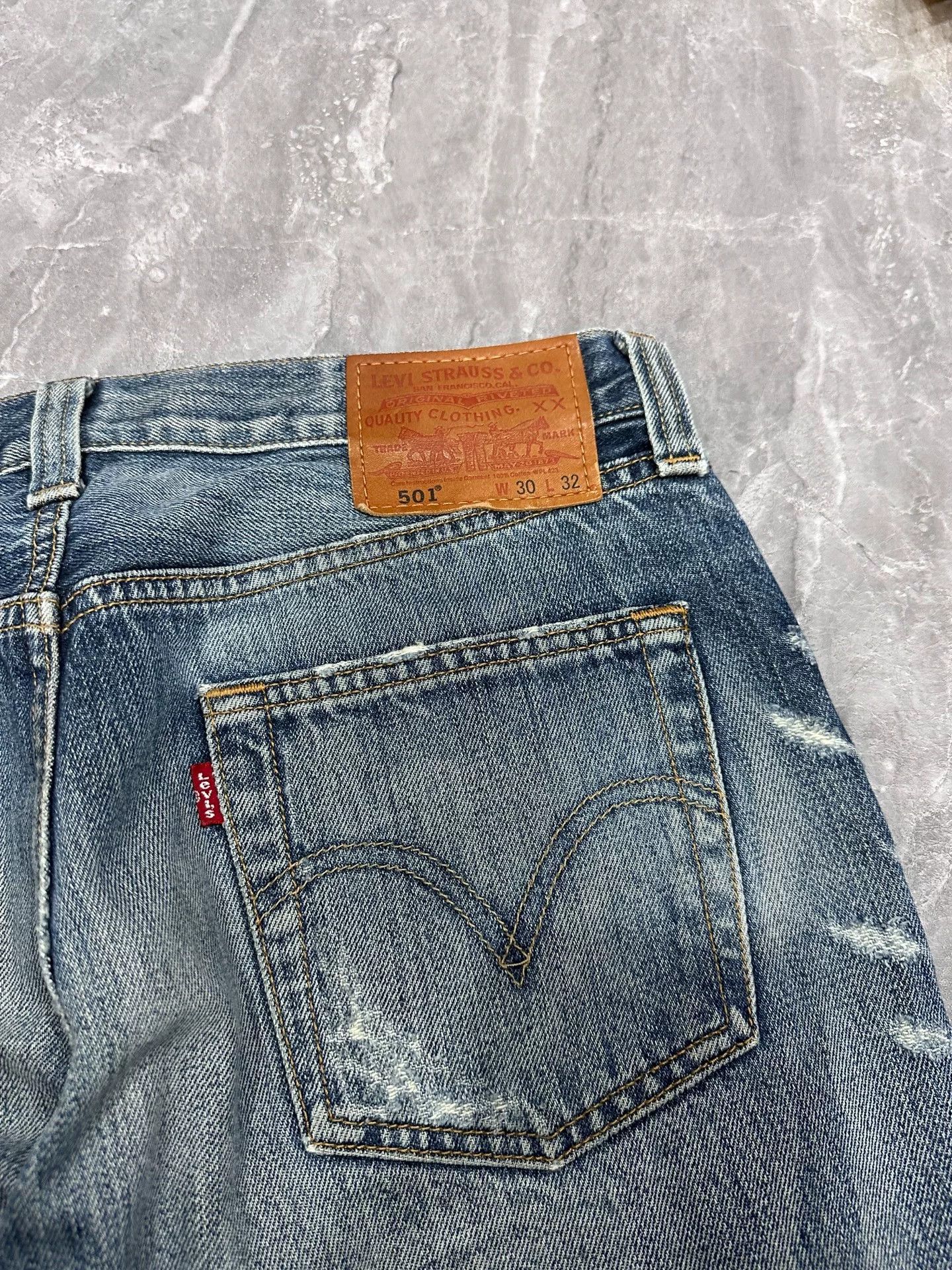 Levi's Levi's 501 Distressed Denim Jeans Size US 30 / EU 46 - 6 Thumbnail