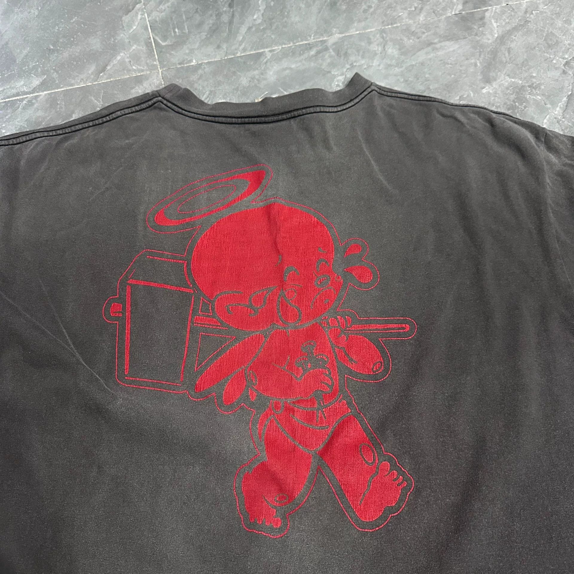 Saint Michael Saint Michael Denim Tears Black Red Tee Size US XXL / EU 58 / 5 - 7 Thumbnail