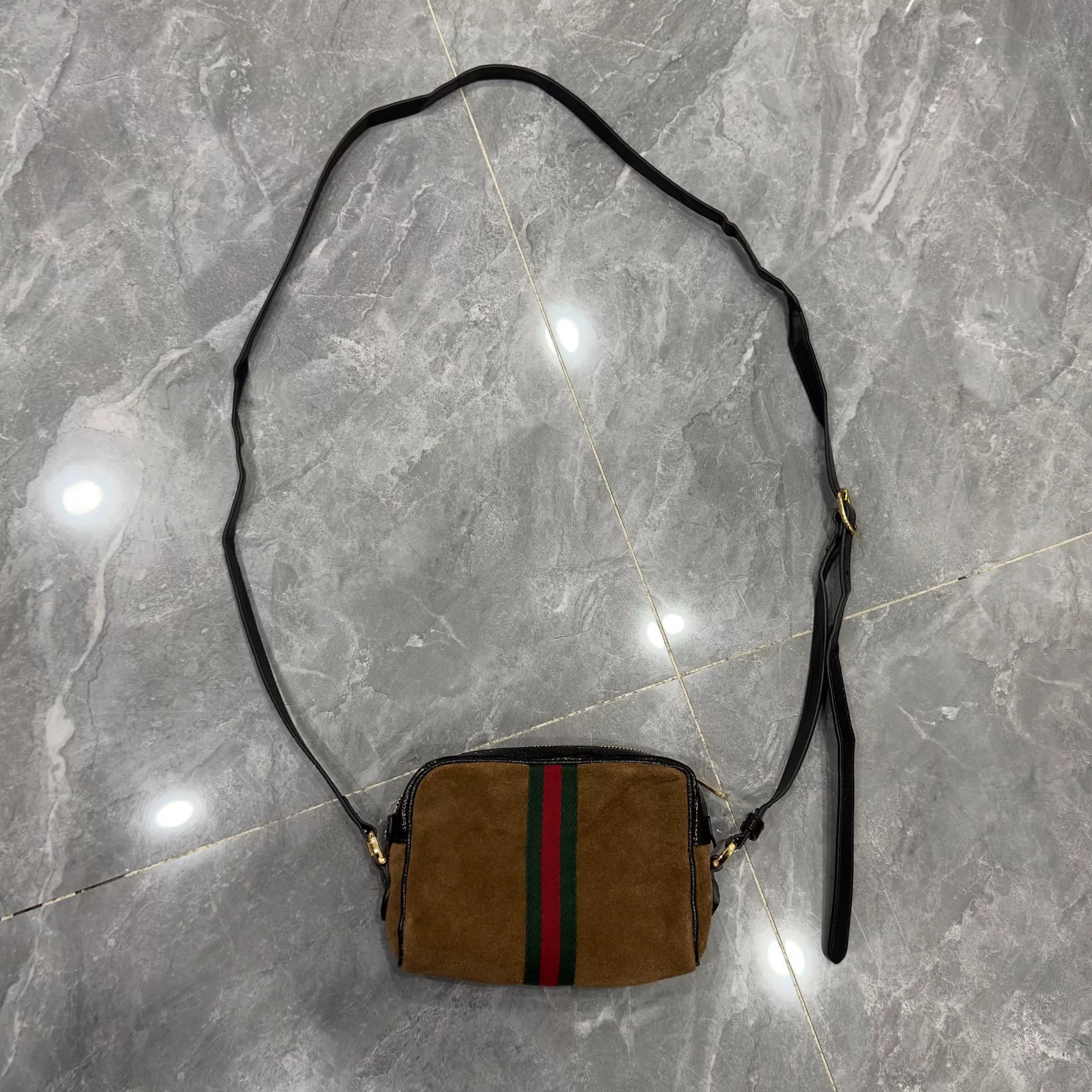 Gucci Gucci Ophidia Mocha Suede Shoulder Bag Size ONE SIZE - 2 Thumbnail