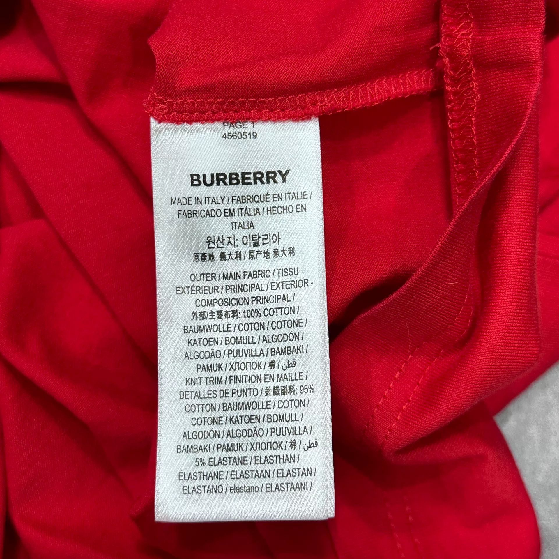 Burberry Burberry Short Sleeve T-Shirt in Red Size US XS / EU 42 / 0 - 5 Thumbnail