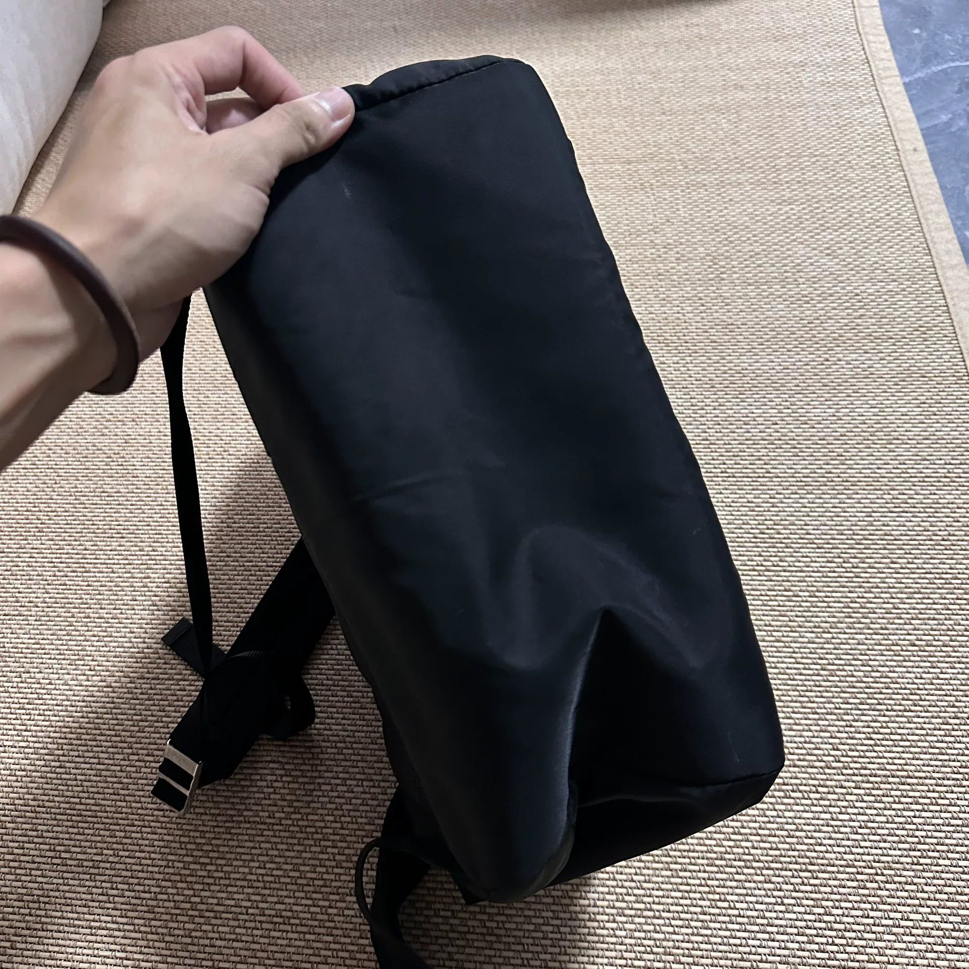 Prada PRADA Nylon Black Triangle Backpack Size ONE SIZE - 3 Thumbnail