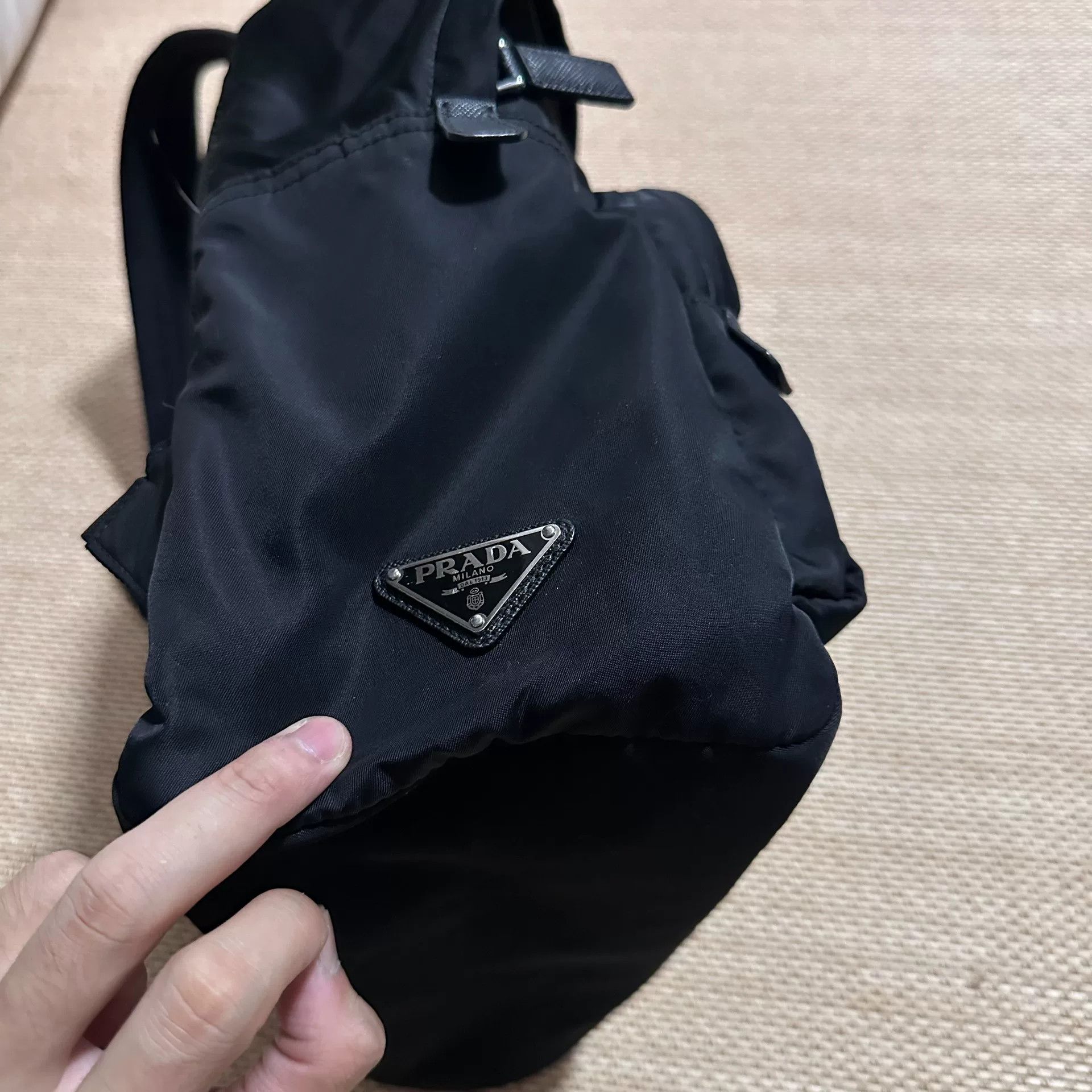 Prada PRADA Nylon Black Triangle Backpack Size ONE SIZE - 2 Thumbnail