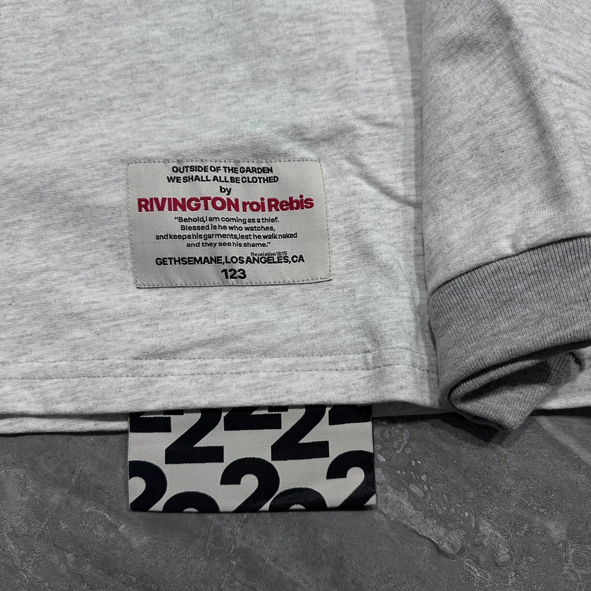 RRR-123 Gray Long Sleeve Shirt with Burnt Design Size US M / EU 48-50 / 2 - 3 Thumbnail