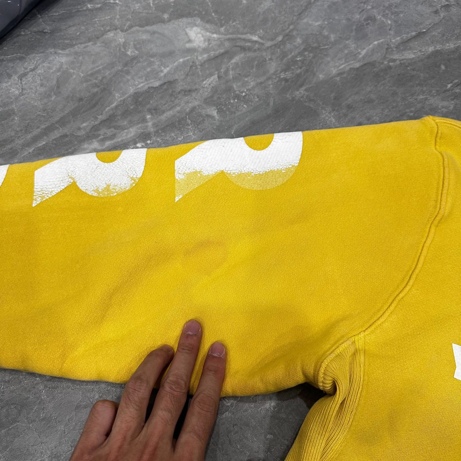 RRR-123 Vintage Lemon Yellow Graphic Hoodie Size US L / EU 52-54 / 3 - 4 Thumbnail