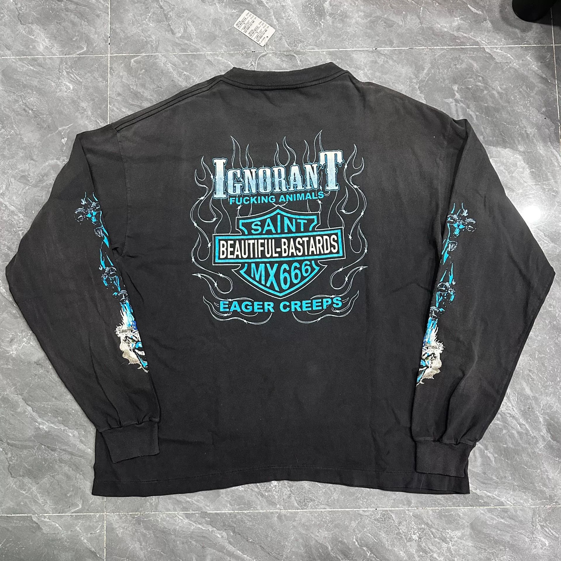 Saint Michael Saint Michael Basketball Flame Long Sleeve Shirt Size US XL / EU 56 / 4 - 2 Thumbnail