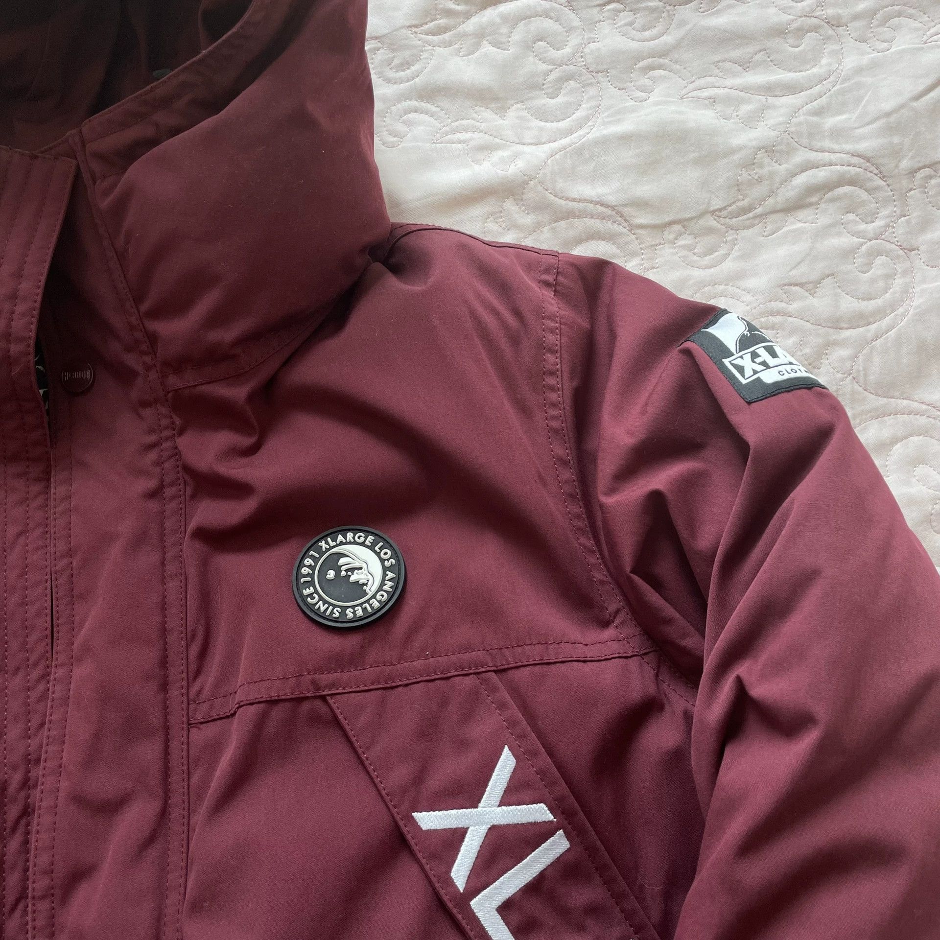 X-LARGE X-LARGE Burgundy Embroidered Hooded Jacket Size XL / US 12-14 / IT 48-50 - 4 Thumbnail