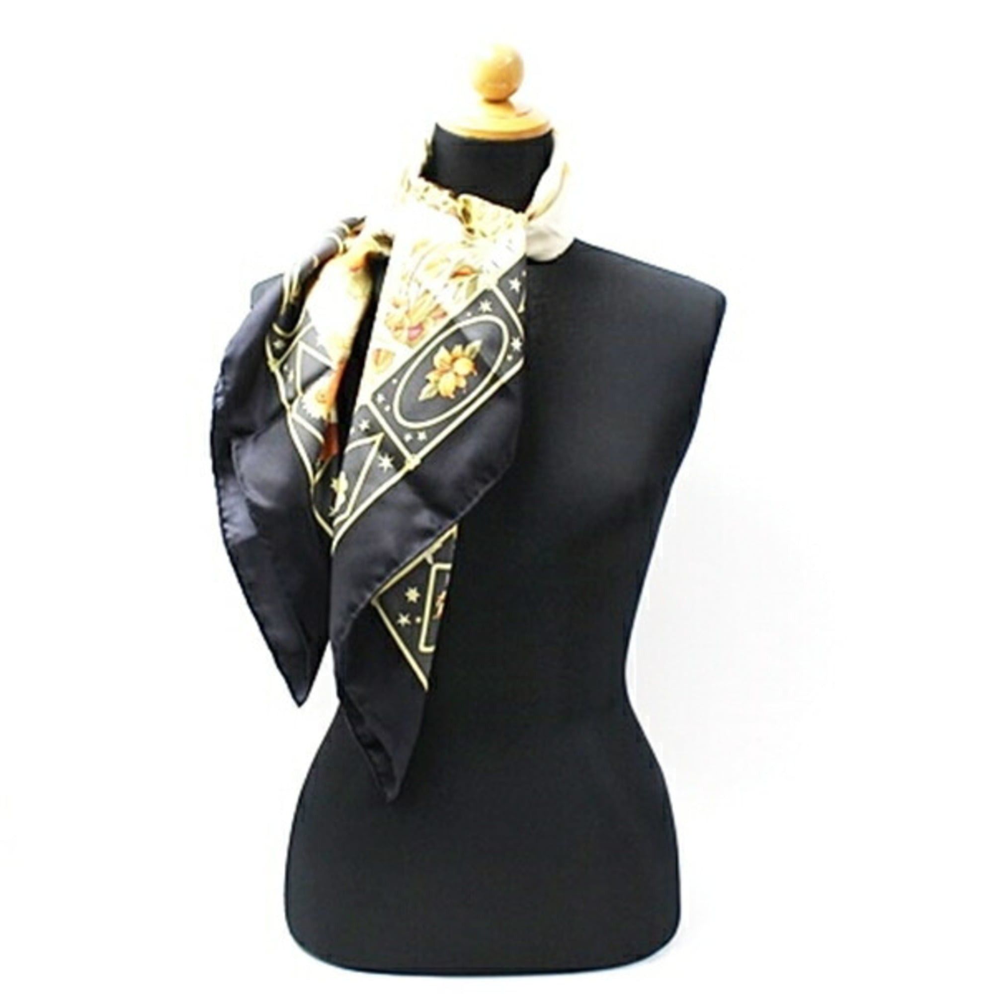 Salvatore Ferragamo Salvatore Ferragamo Silk Scarf/Muffler in Black and Beige, Leopard Print - Women's Size ONE SIZE - 4 Thumbnail