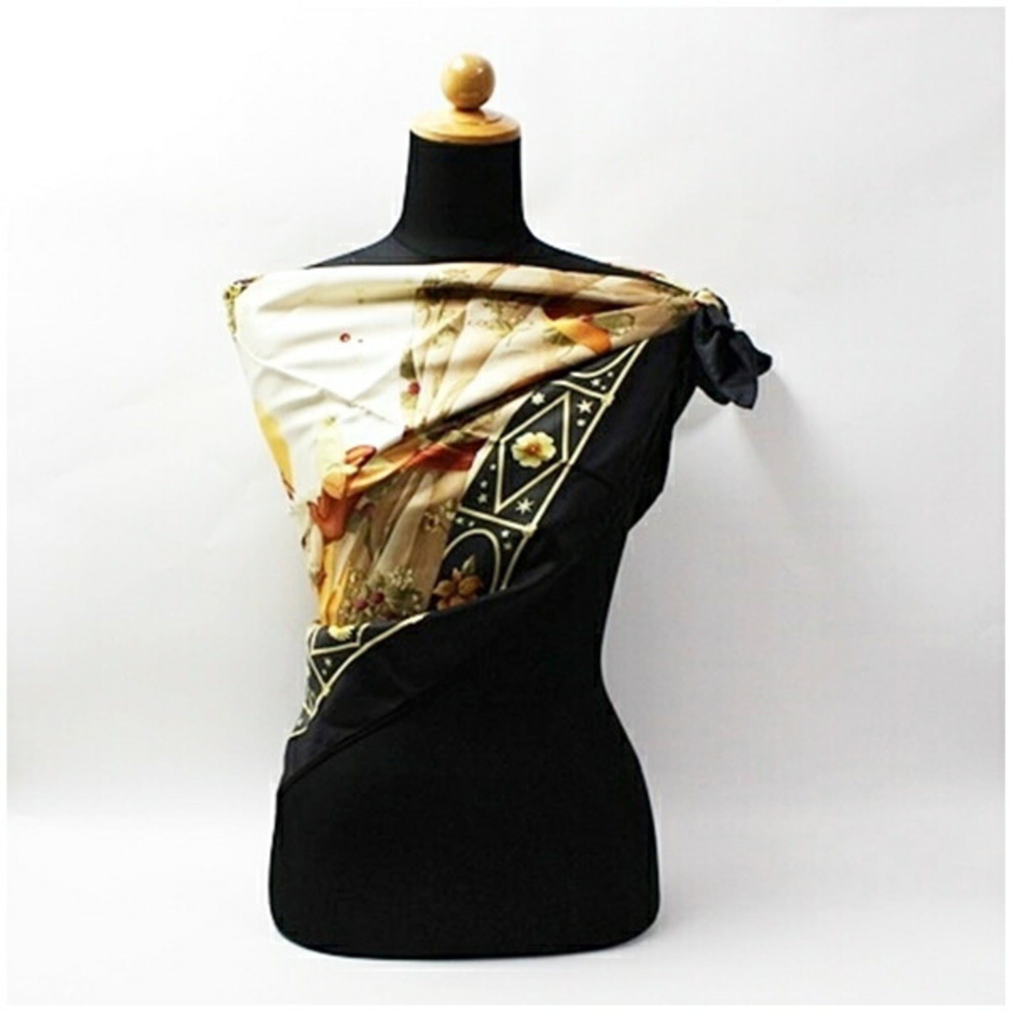 Salvatore Ferragamo Salvatore Ferragamo Silk Scarf/Muffler in Black and Beige, Leopard Print - Women's Size ONE SIZE - 3 Thumbnail