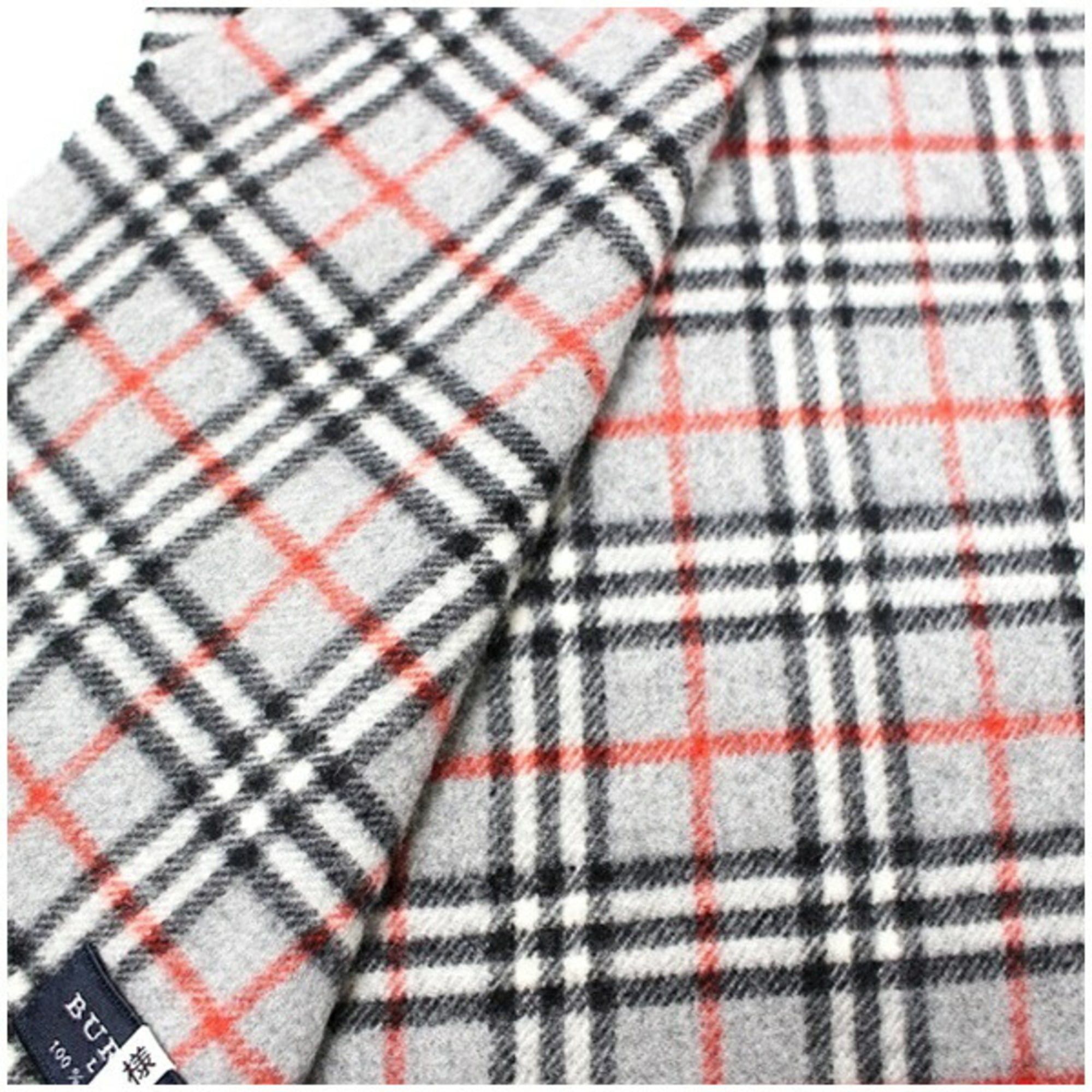 Burberry Burberry cashmere scarf, gray and check, 114 x 22 cm, for children Size ONE SIZE - 6 Thumbnail