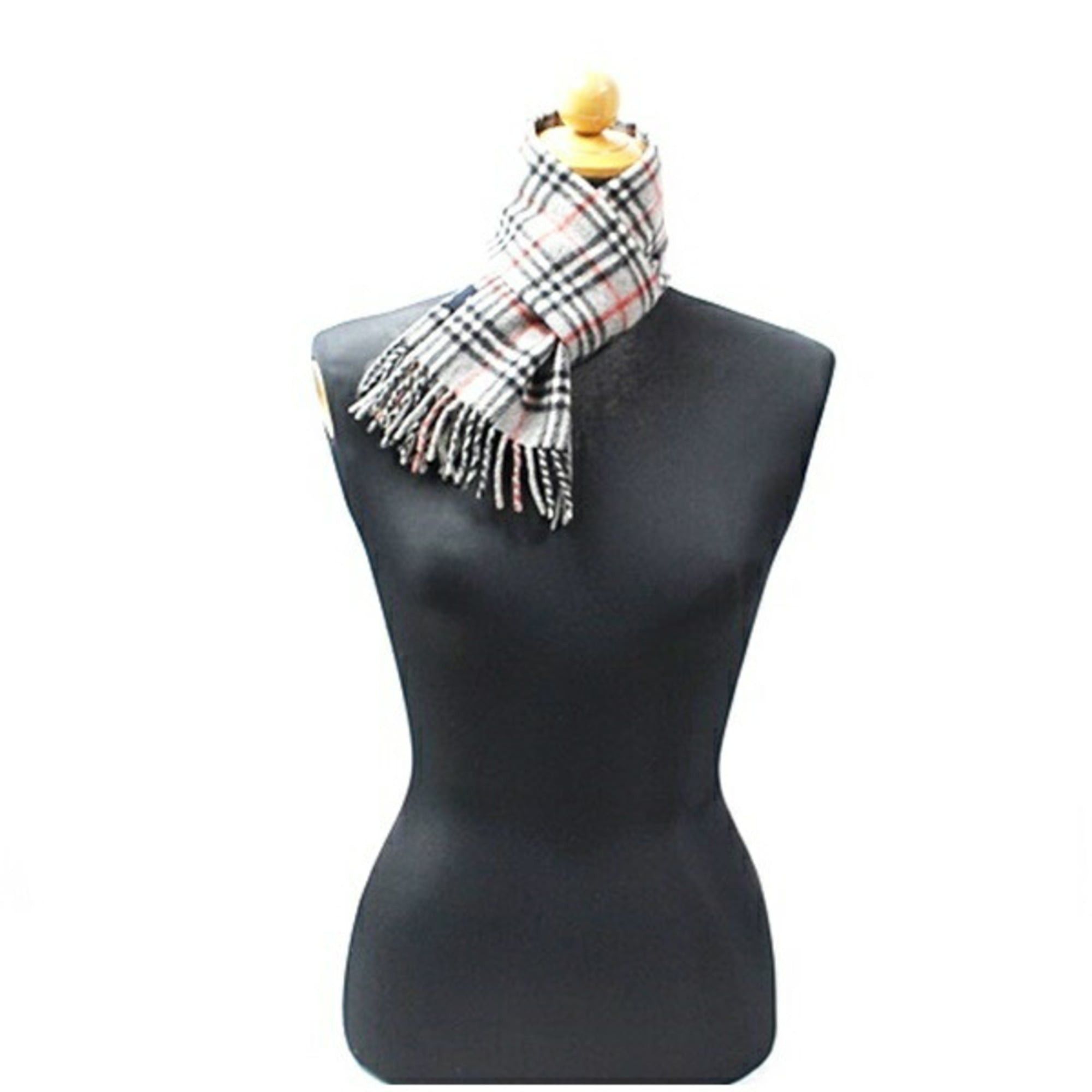 Burberry Burberry cashmere scarf, gray and check, 114 x 22 cm, for children Size ONE SIZE - 3 Thumbnail