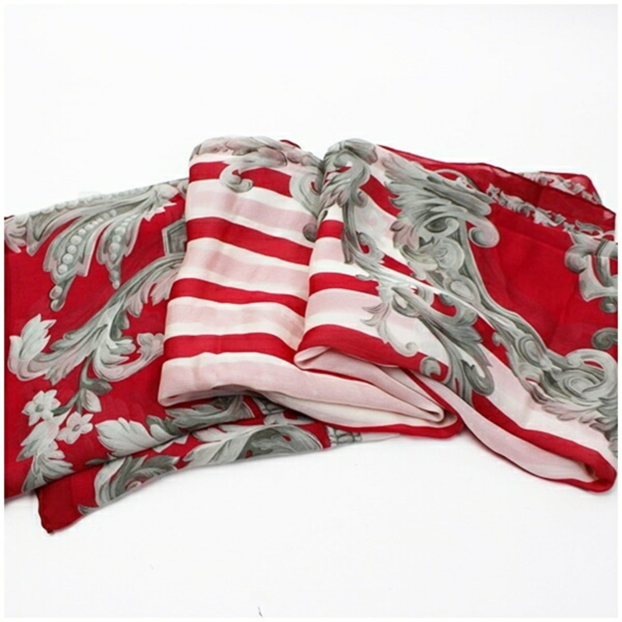 Dior Christian Dior Silk Rectangular Stole in Red and White Stripes for Women Size ONE SIZE - 7 Thumbnail