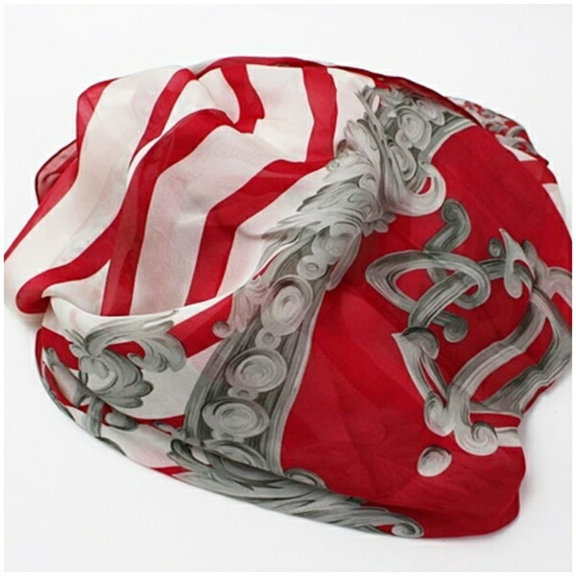 Dior Christian Dior Silk Rectangular Stole in Red and White Stripes for Women Size ONE SIZE - 6 Thumbnail