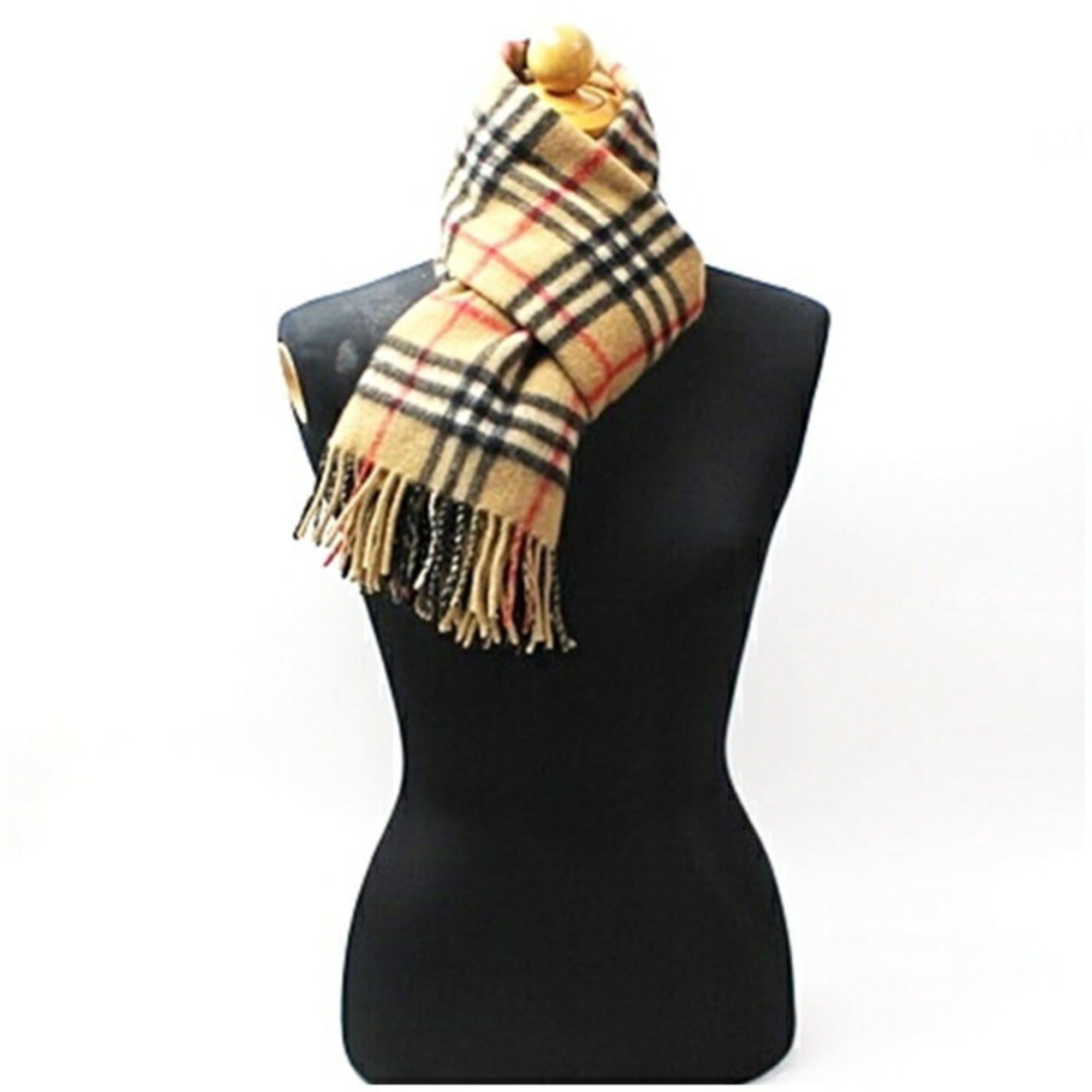 Burberry Burberry Cashmere Scarf, Camel x Check, 142 31 cm, Men's and Women's Size ONE SIZE - 3 Thumbnail