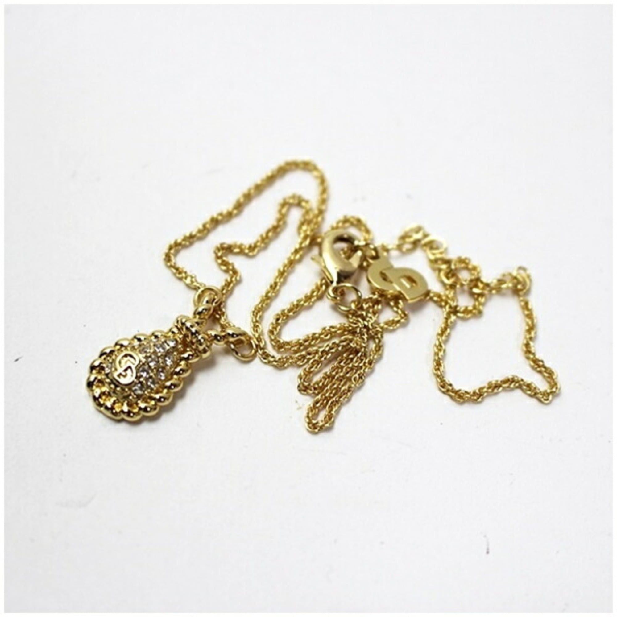 Dior Christian Dior necklace, gold-colored teardrop-shaped pendant for women. Size ONE SIZE - 6 Thumbnail