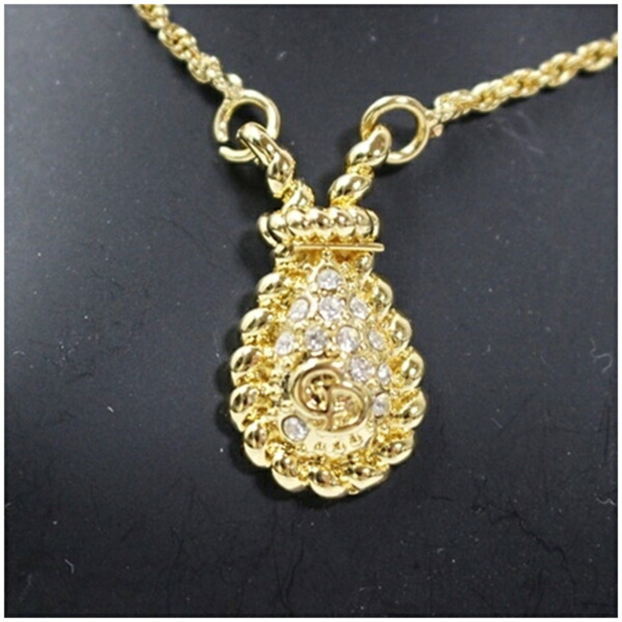 Dior Christian Dior necklace, gold-colored teardrop-shaped pendant for women. Size ONE SIZE - 3 Thumbnail