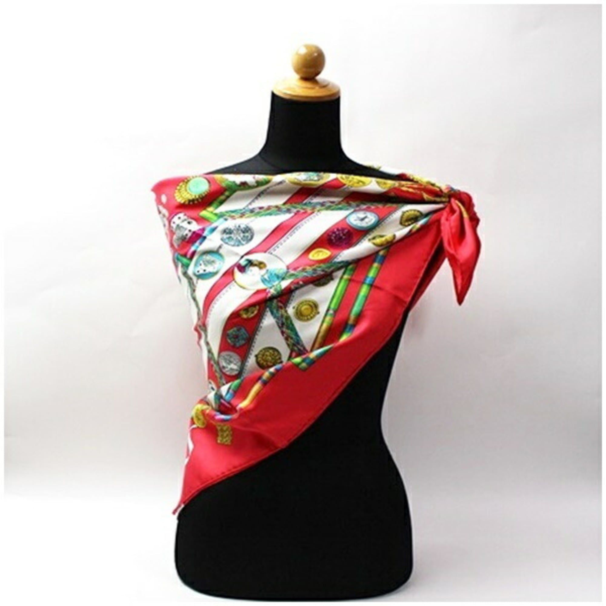Hermes Hermes Silk Scarf/Muffler Carré 90 Pelile Main Seamstress HERMES Women's Size ONE SIZE - 3 Thumbnail
