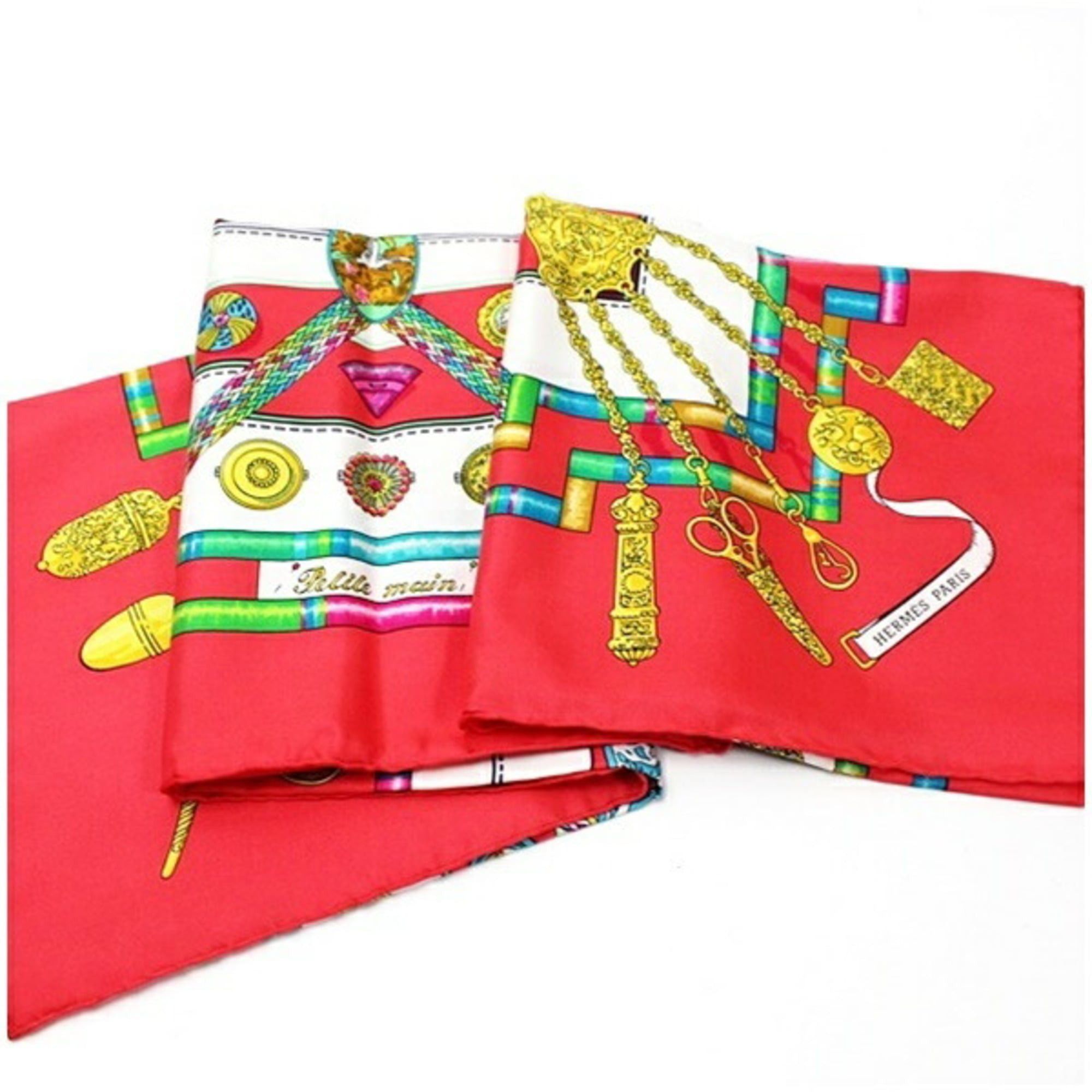Hermes Hermes Silk Scarf/Muffler Carré 90 Pelile Main Seamstress HERMES Women's Size ONE SIZE - 7 Thumbnail