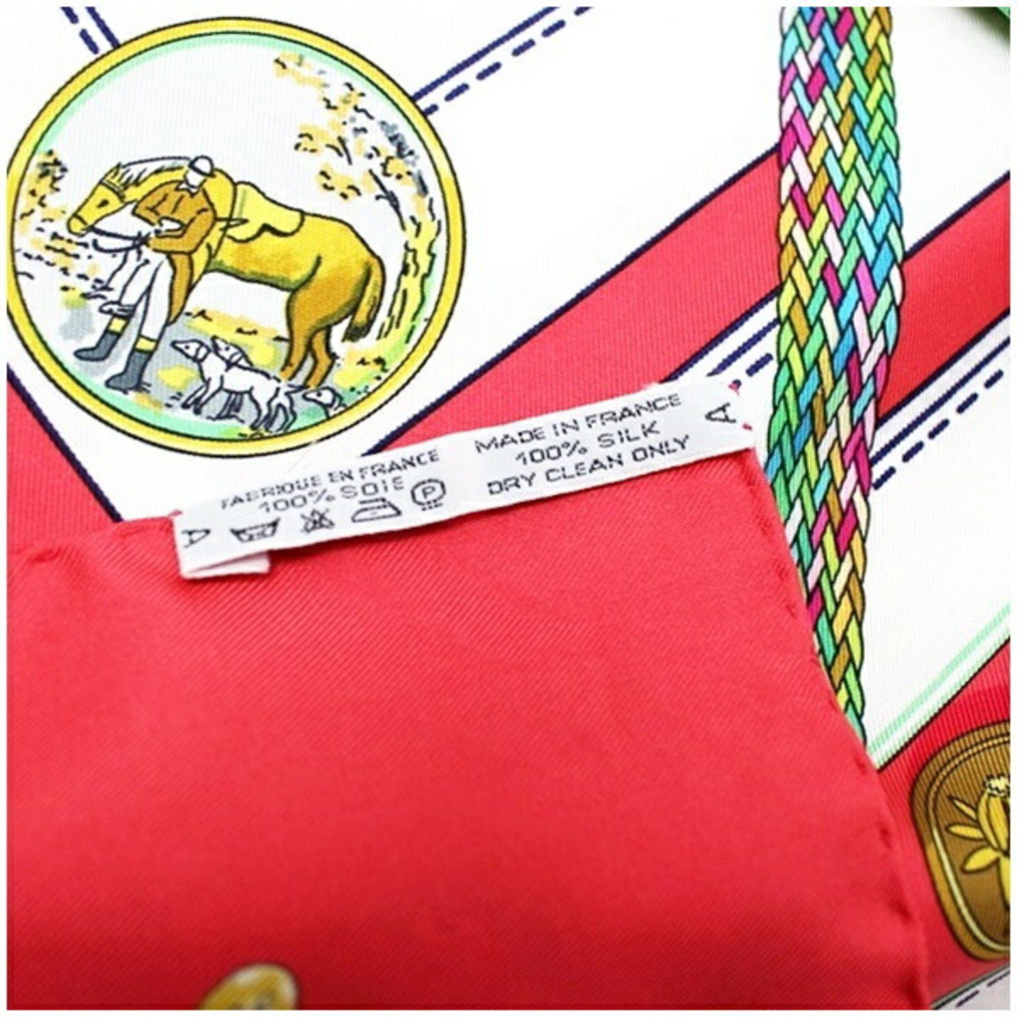 Hermes Hermes Silk Scarf/Muffler Carré 90 Pelile Main Seamstress HERMES Women's Size ONE SIZE - 5 Thumbnail