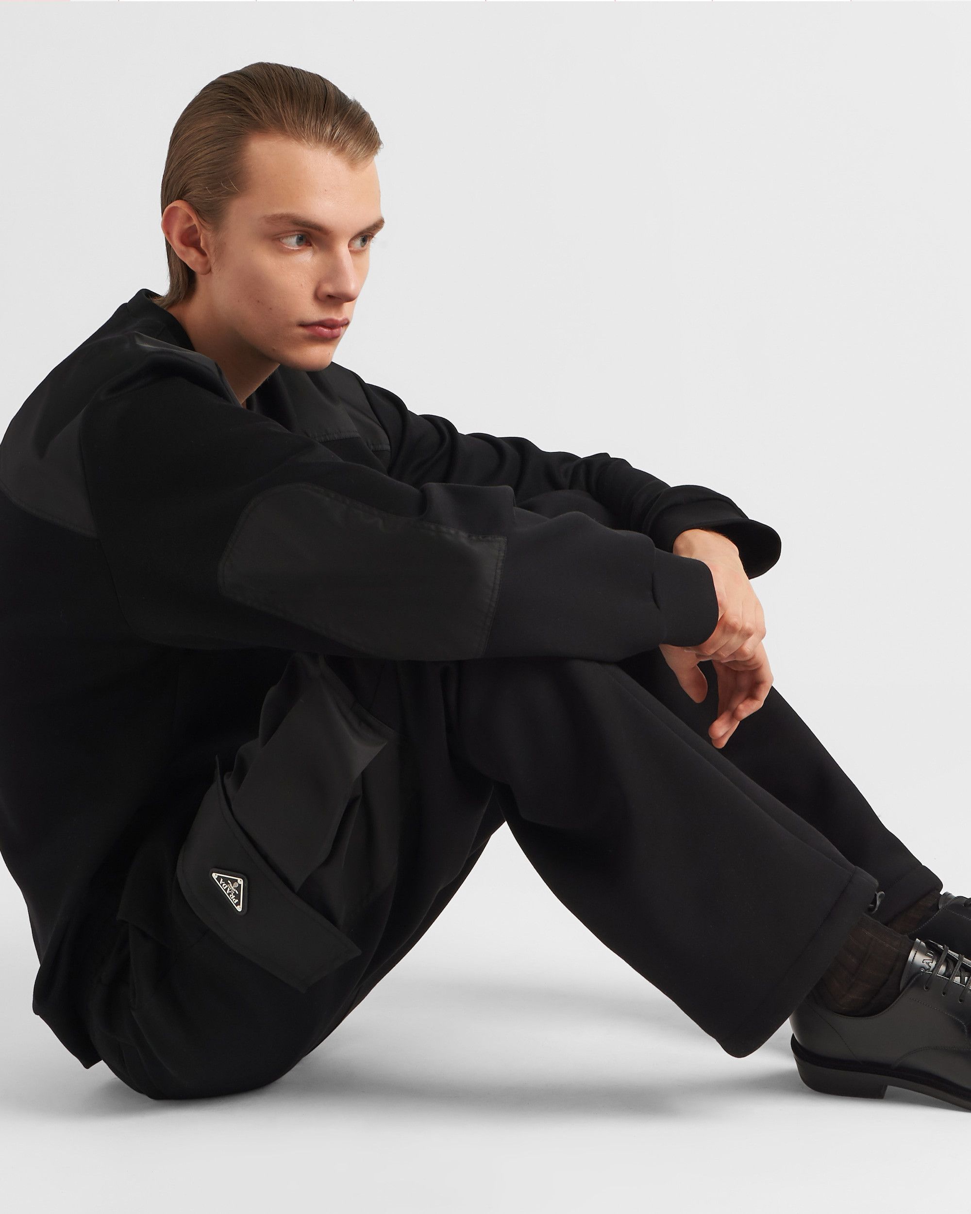 Prada $3.3K VALUE Cotton fleece pants with Re-Nylon details Size US 36 / EU 52 - 2 Thumbnail