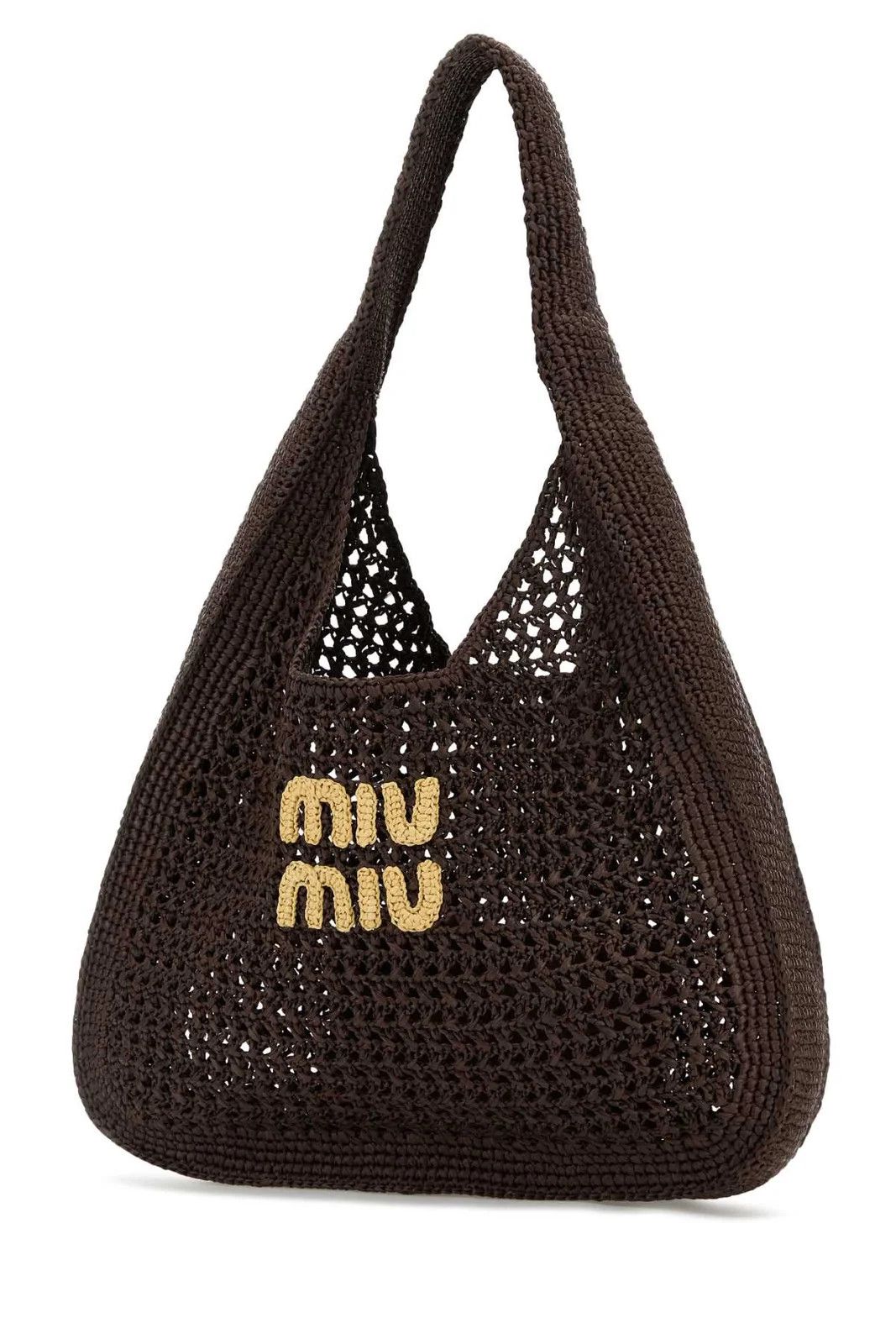 Miu Miu Raffia Shopping Bag in Brown Size ONE SIZE - 3 Thumbnail