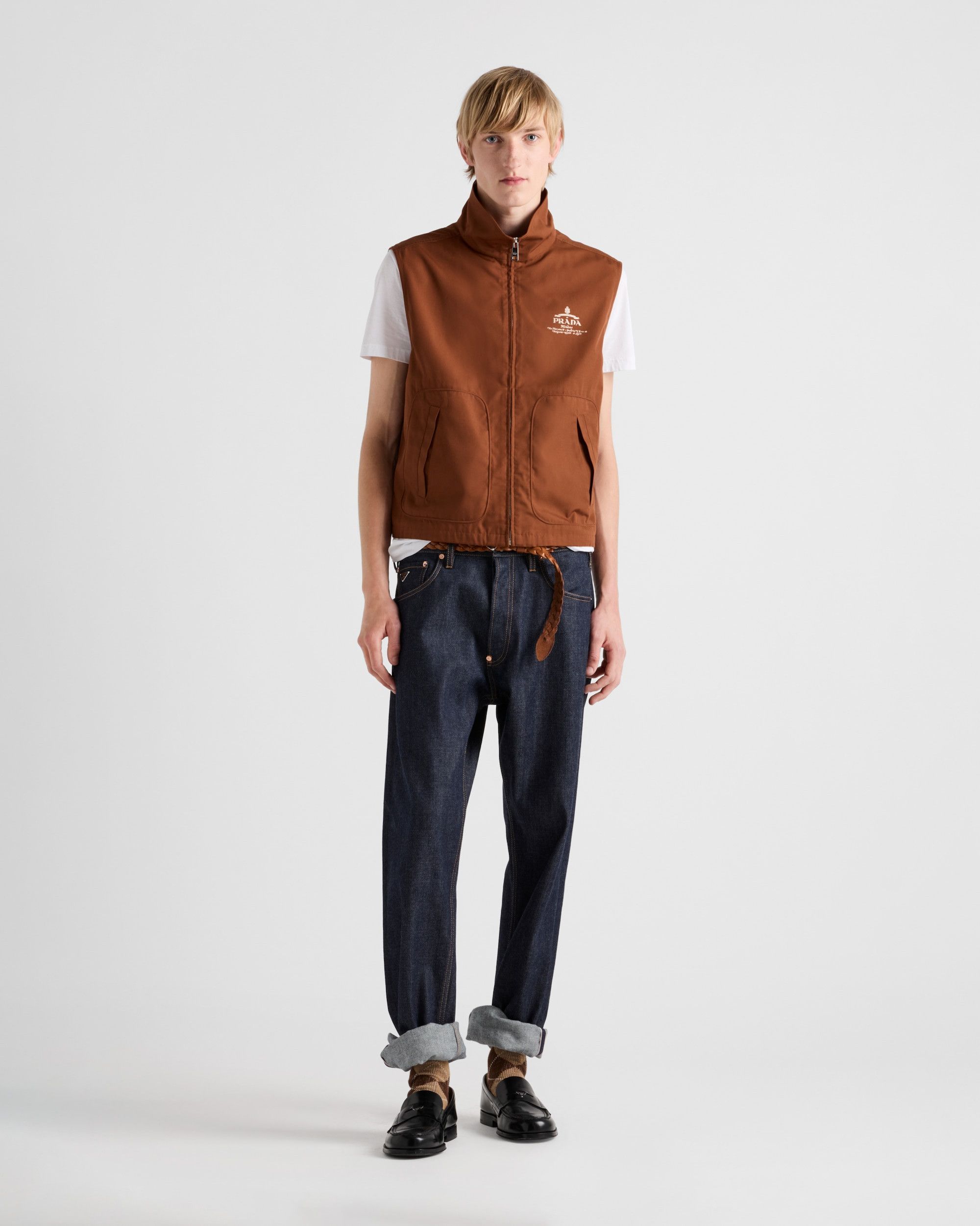 Prada $2.8K VALUE Cotton blend vest in Tabaccoo Size US S / EU 44-46 / 1 - 2 Thumbnail