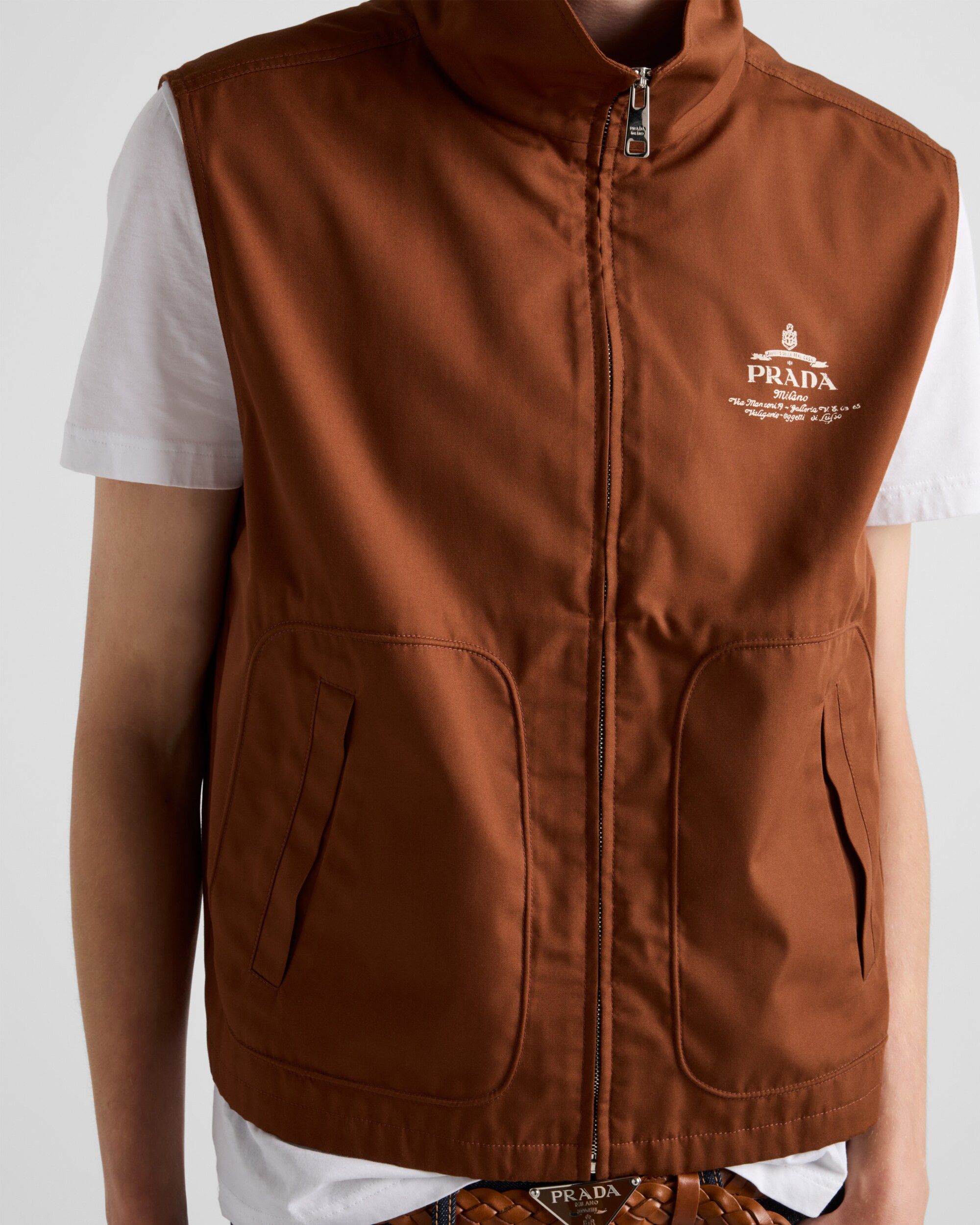 Prada $2.8K VALUE Cotton blend vest in Tabaccoo Size US S / EU 44-46 / 1 - 3 Thumbnail
