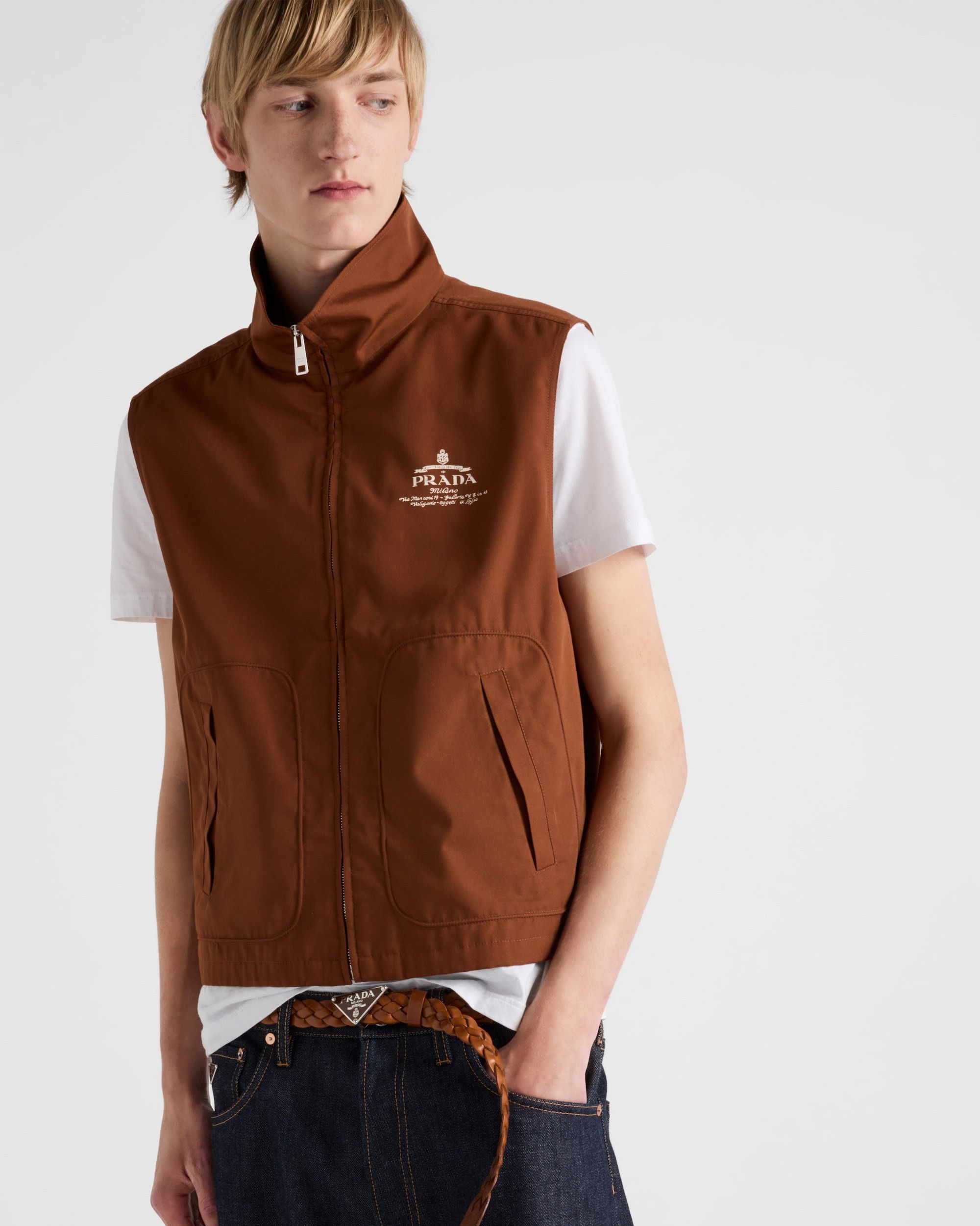 Prada $2.8K VALUE Cotton blend vest in Tabaccoo Size US XL / EU 56 / 4 - 4 Thumbnail