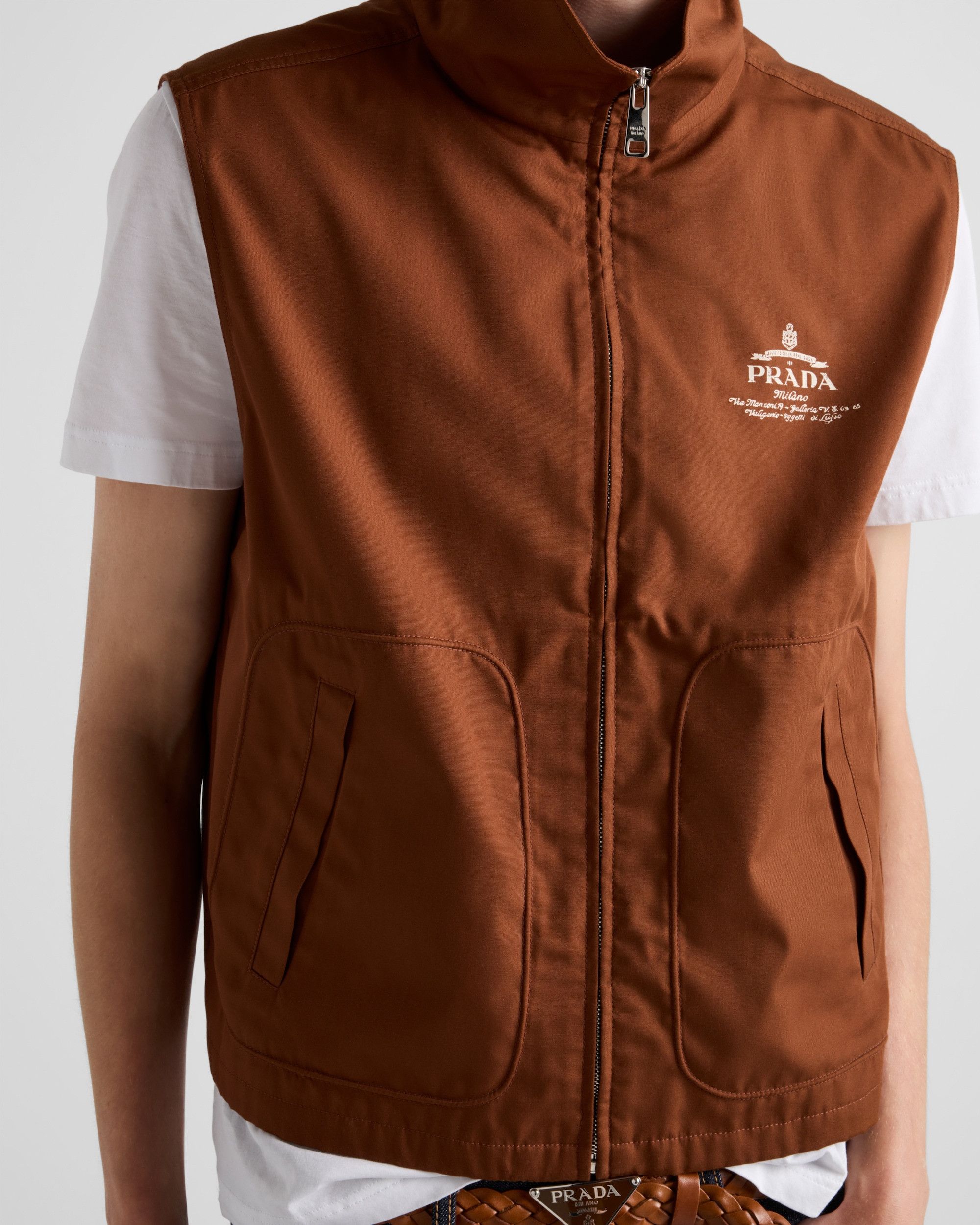 Prada $2.8K VALUE Cotton blend vest in Tabaccoo Size US XXL / EU 58 / 5 - 3 Thumbnail