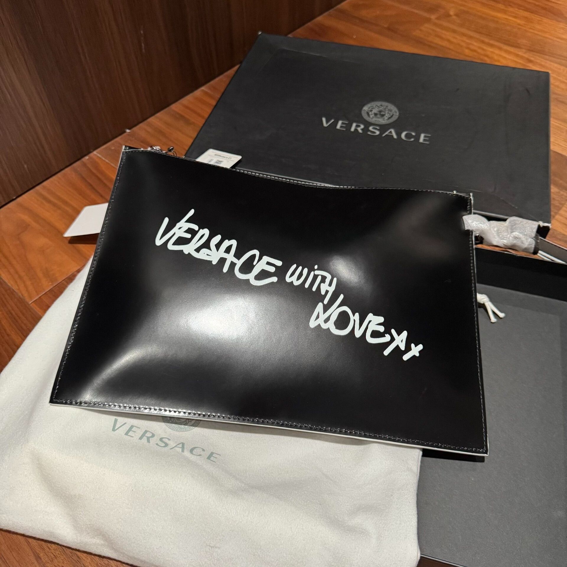 Versace Versace Leather Printed Clutch Bag Size ONE SIZE - 4 Thumbnail