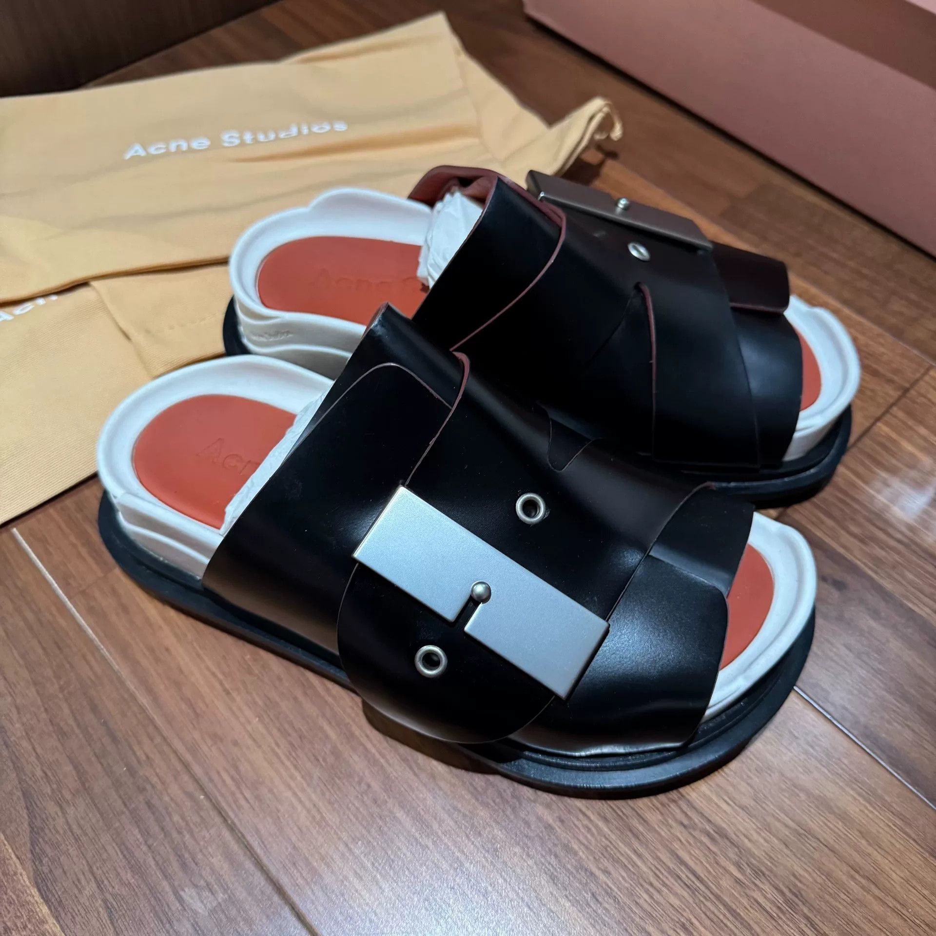 Acne Studios ACNE Women’s Black Platform Slide Sandals Size US 4 / IT 34 - 2 Thumbnail