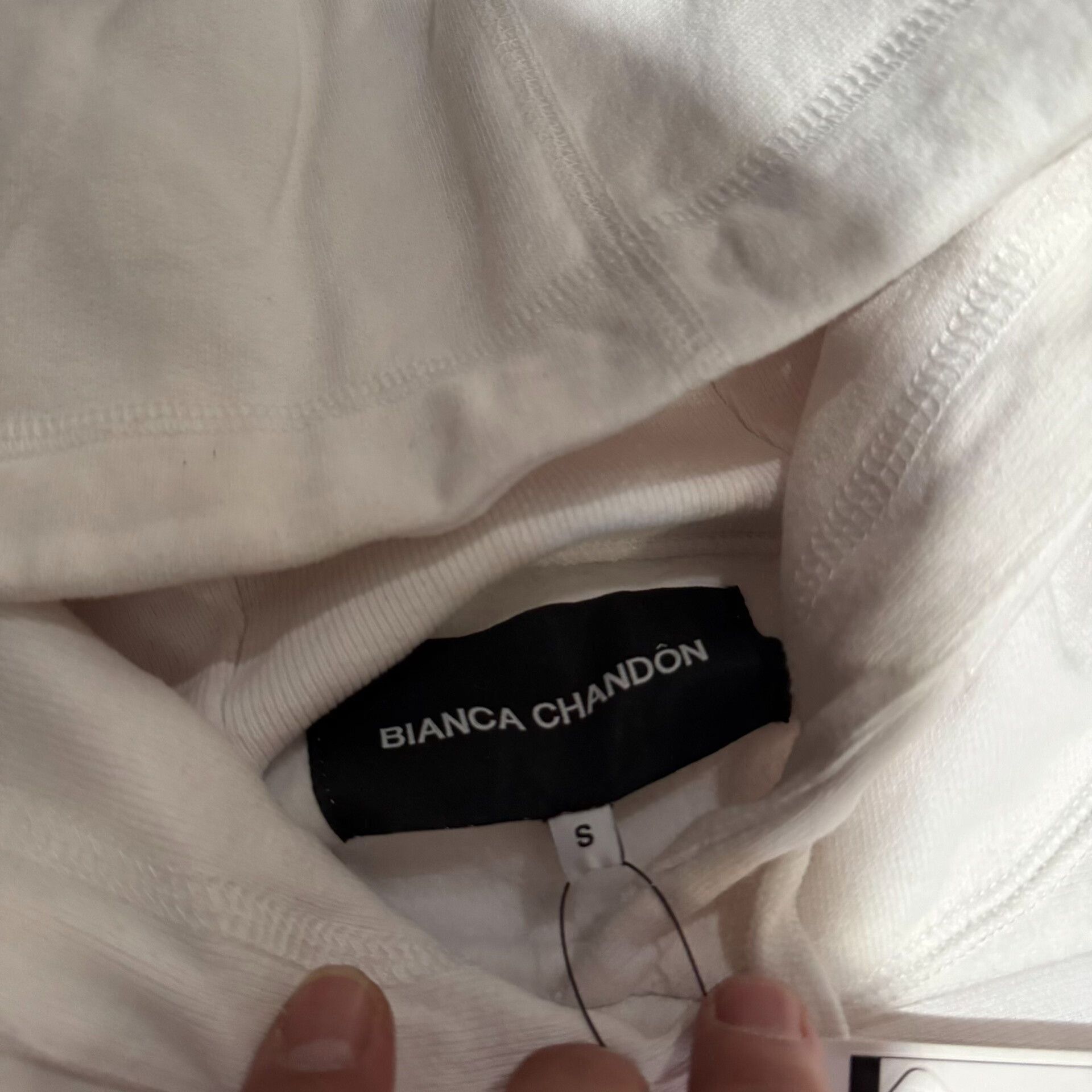 BIANCA CHANDON Bianca Chandon Sequin Hoodie in White Size S / US 4 / IT 40 - 5 Thumbnail