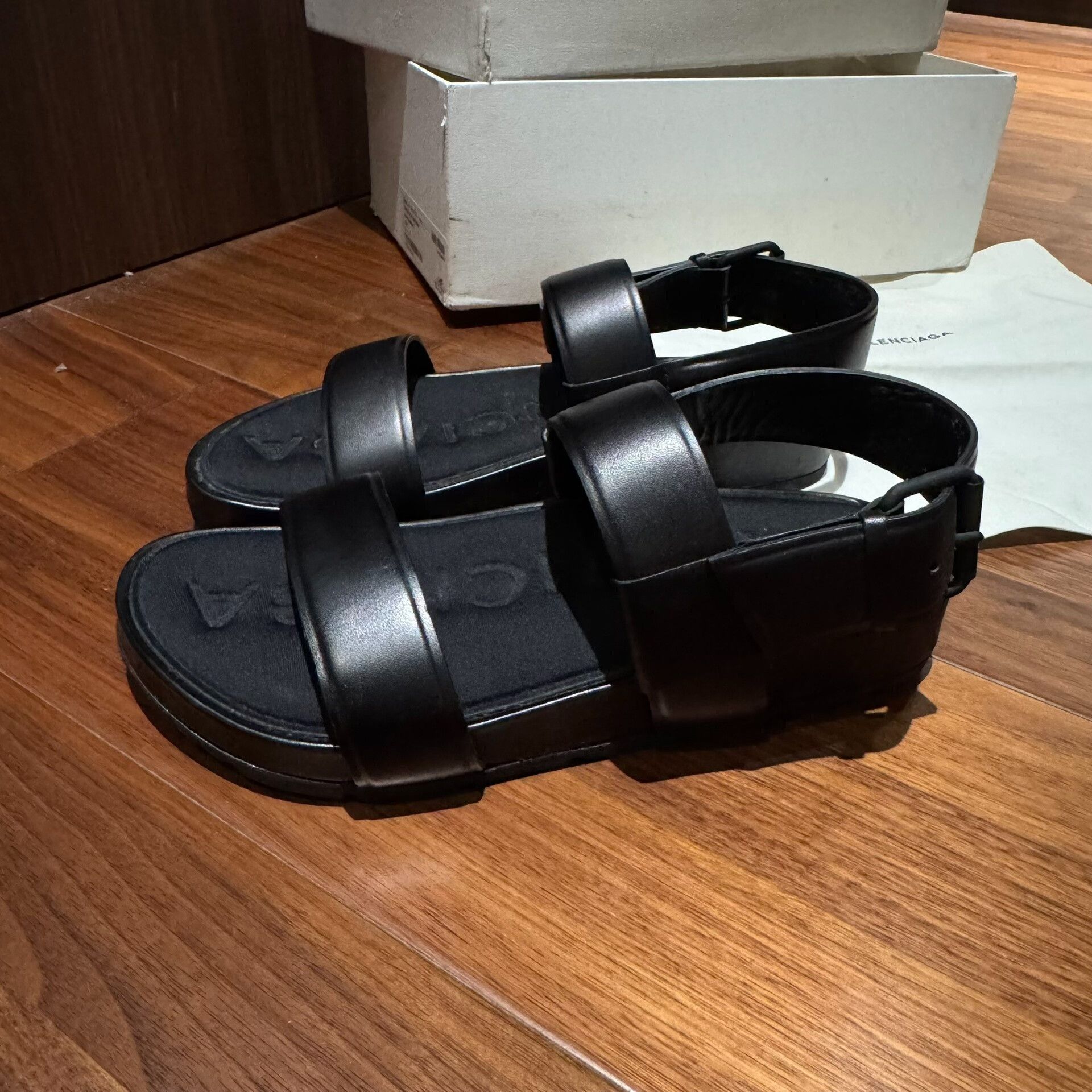Balenciaga Balenciaga Women's Black Dark Vanguard Sandals Size US 6 / IT 36 - 4 Thumbnail