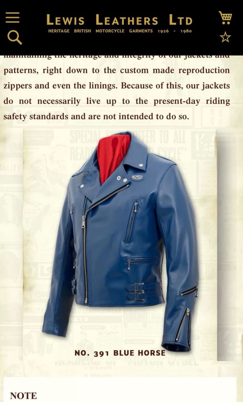 Lewis Leathers Lewis Leathers 391T Blue Leather Jacket Size US M / EU 48-50 / 2 - 4 Thumbnail