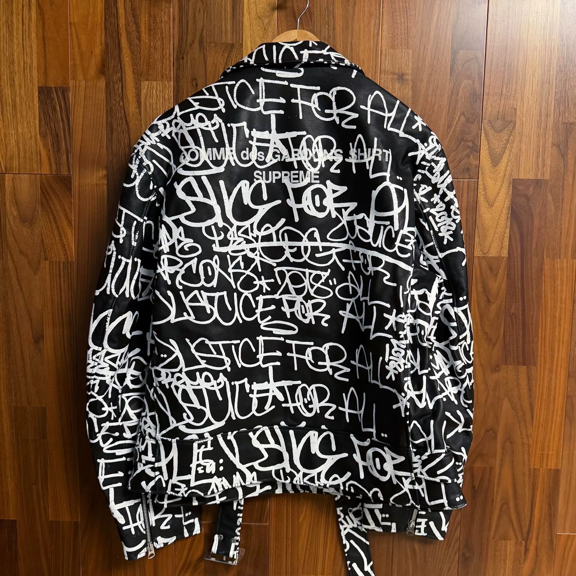 Comme des Garcons Rare CDG x Supreme Leather Motorcycle Jacket Size US M / EU 48-50 / 2 - 2 Thumbnail