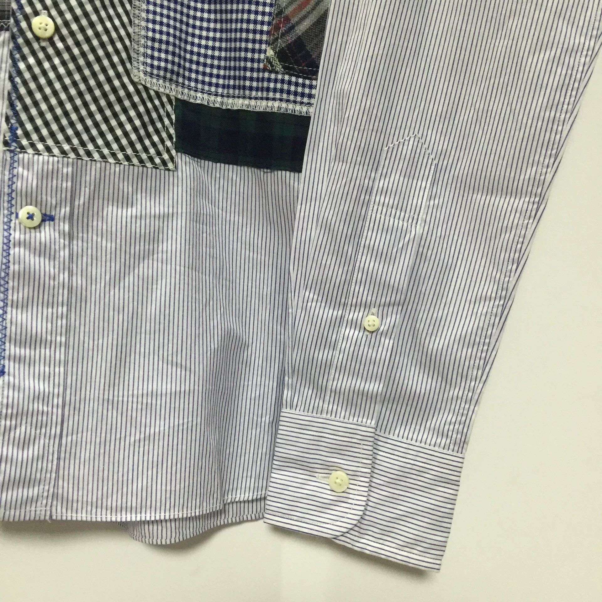 Comme des Garcons Comme des Garçons Patchwork Stripe Shirt Size US S / EU 44-46 / 1 - 4 Thumbnail