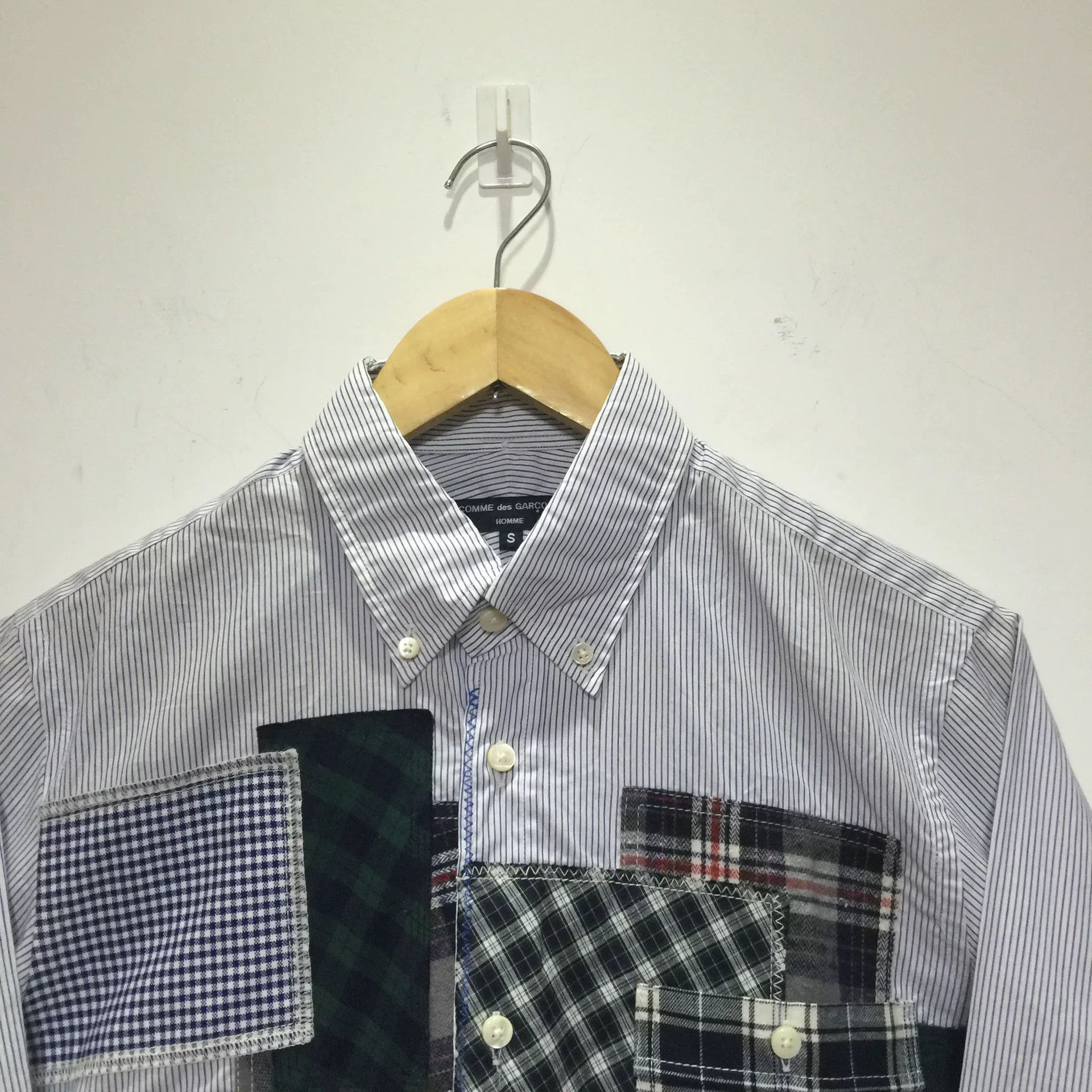 Comme des Garcons Comme des Garçons Patchwork Stripe Shirt Size US S / EU 44-46 / 1 - 2 Thumbnail