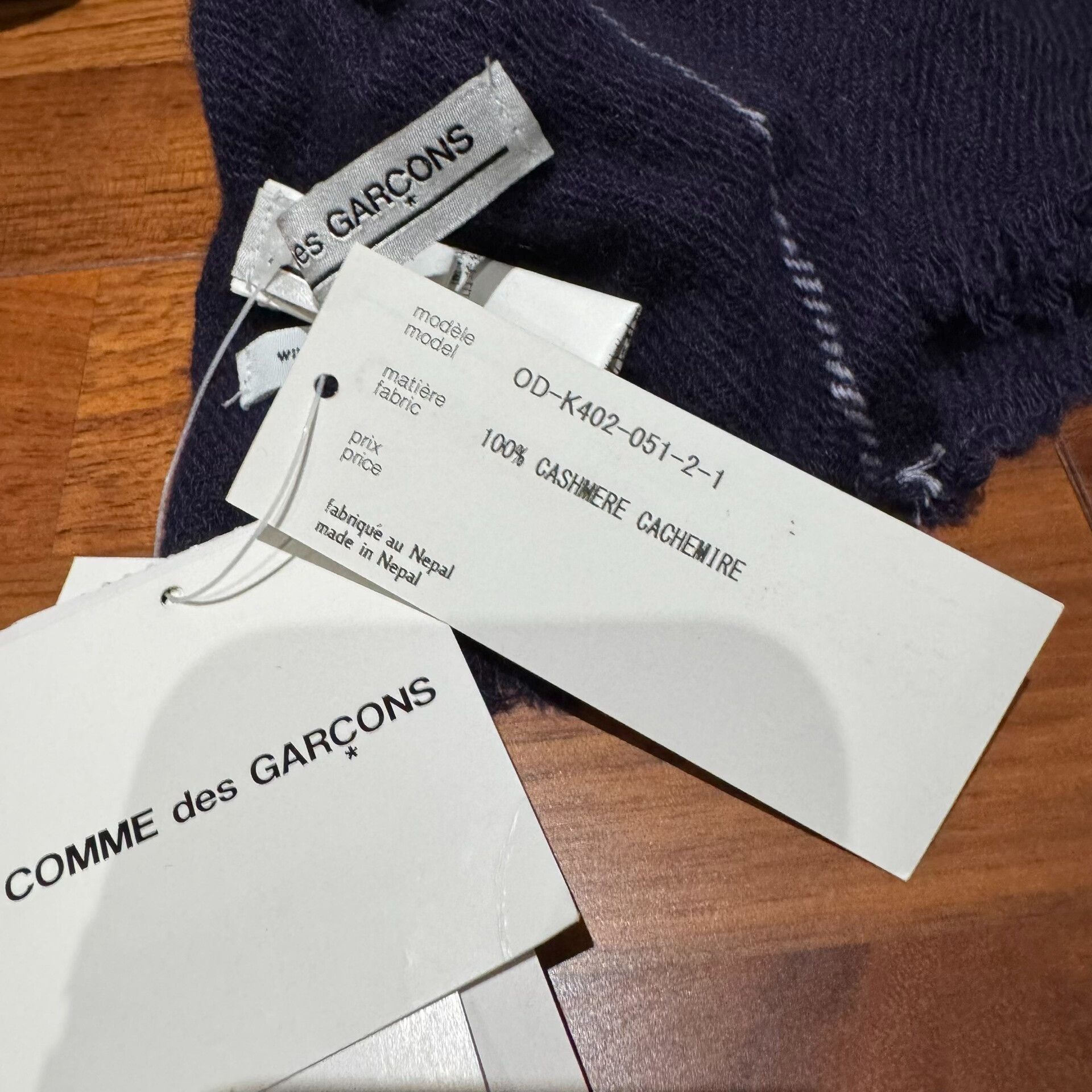 Comme des Garcons Common Projects Cashmere Scarf in Navy Size ONE SIZE - 7 Thumbnail