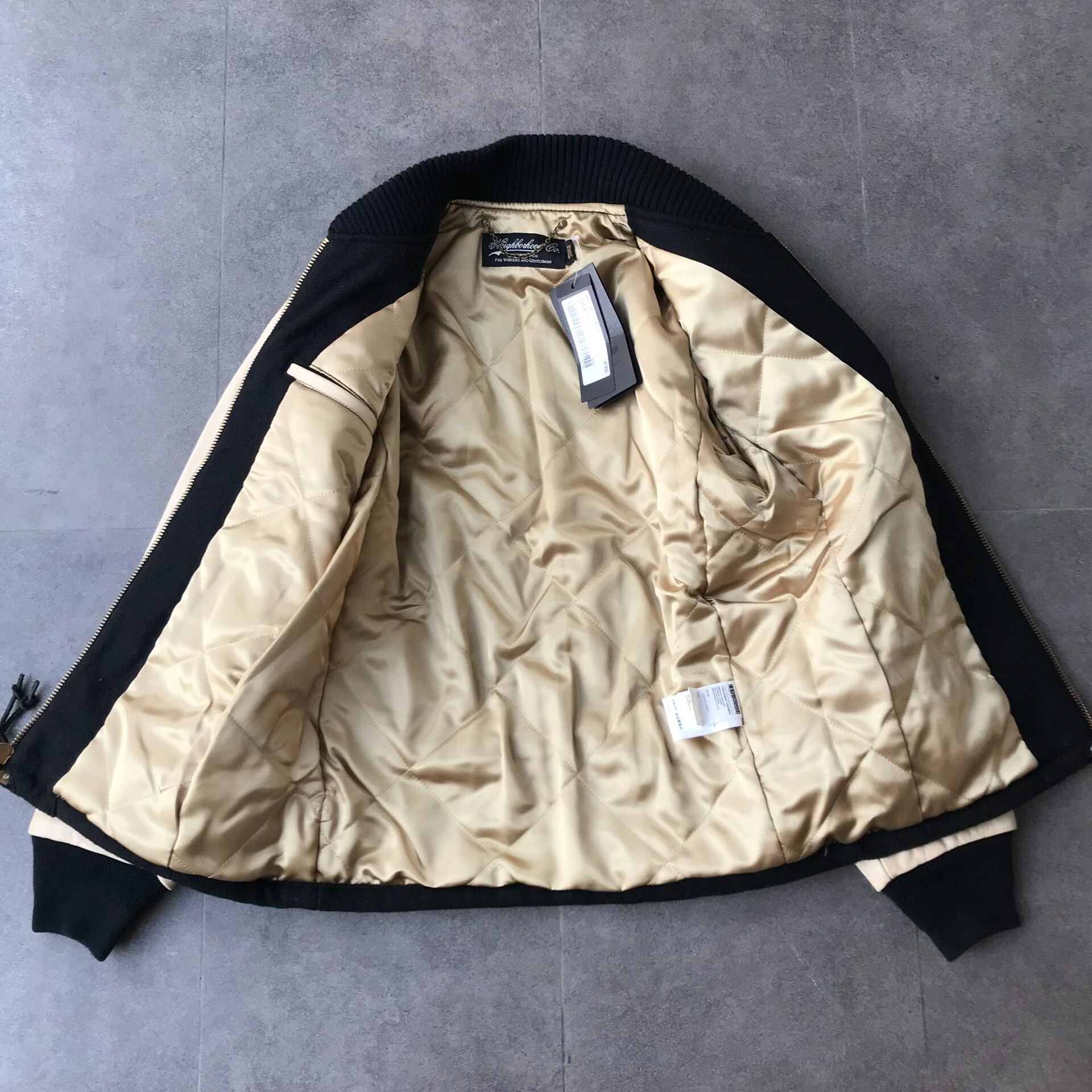 Neighborhood Black and Beige Wool Leather Jacket Size US S / EU 44-46 / 1 - 8 Thumbnail